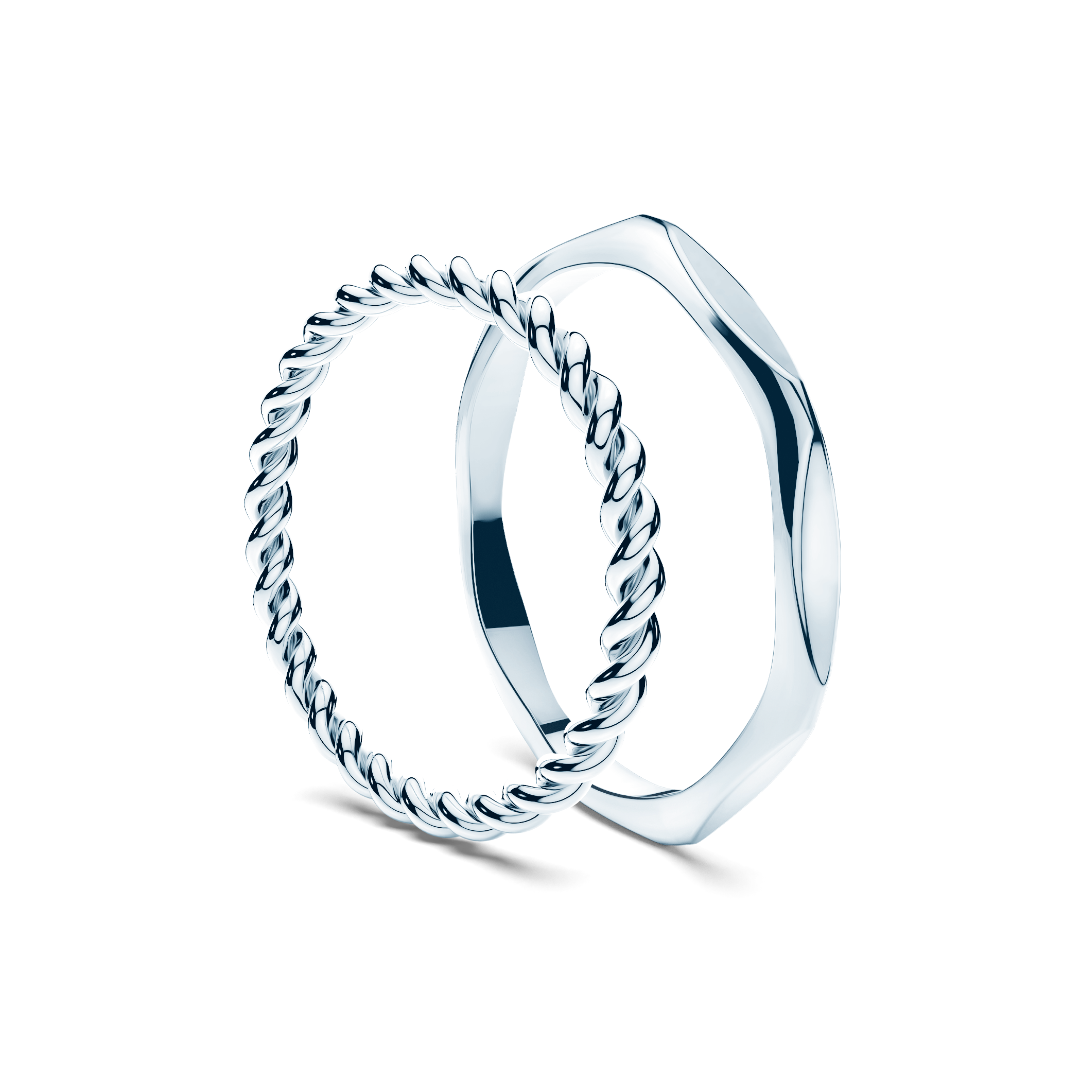 Partnerringe Sign of Love®: Weißgold, rund 1,6 mm und flach 1,9 mm