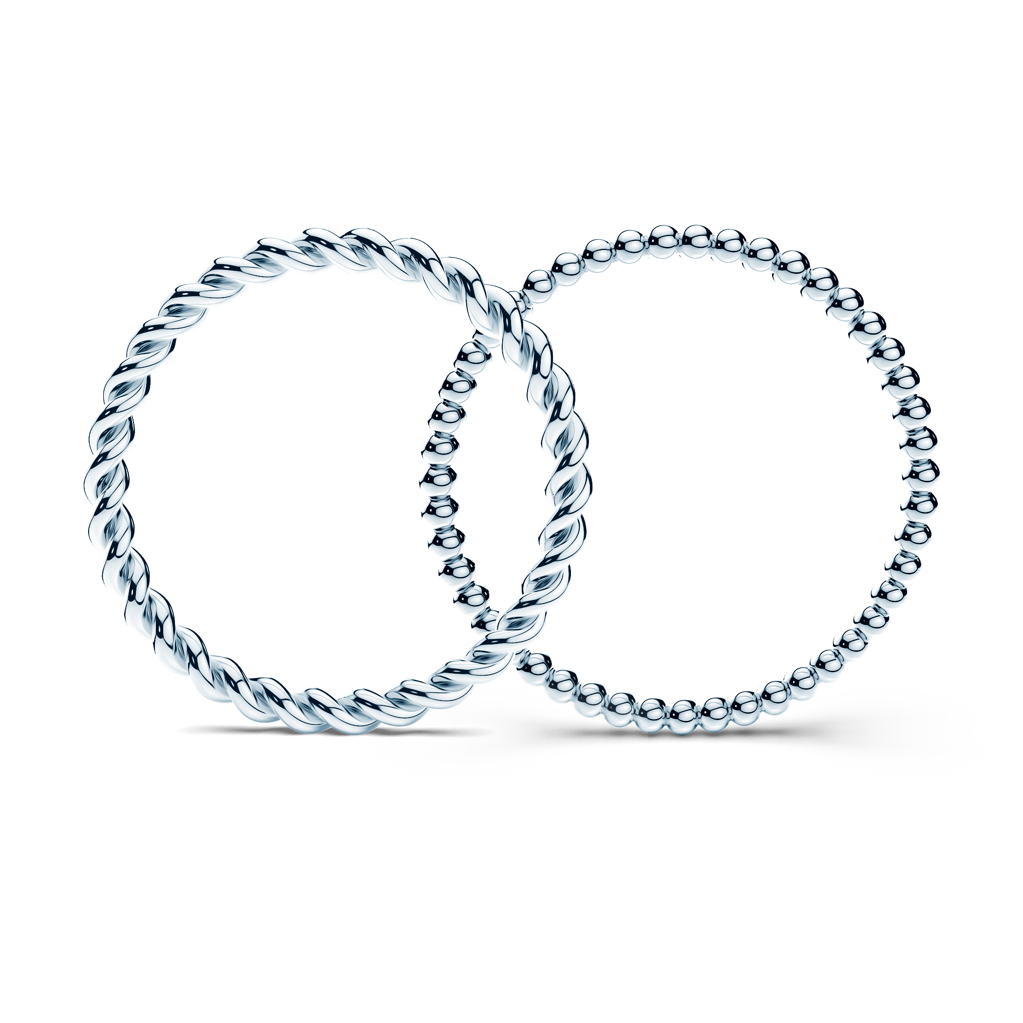 Partnerringe Sign of Love®: Weißgold, rund 1,6 mm und flach 1,3 mm