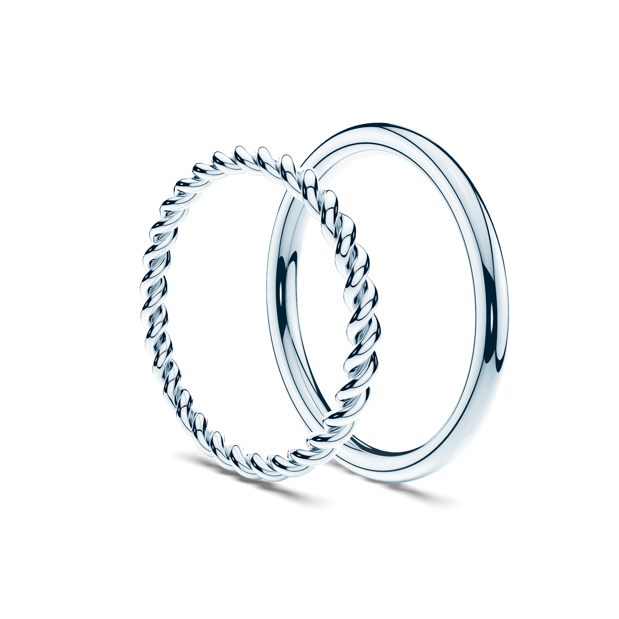 Partnerringe Sign of Love®: Weißgold, rund 1,6 mm und rund 1,7 mm