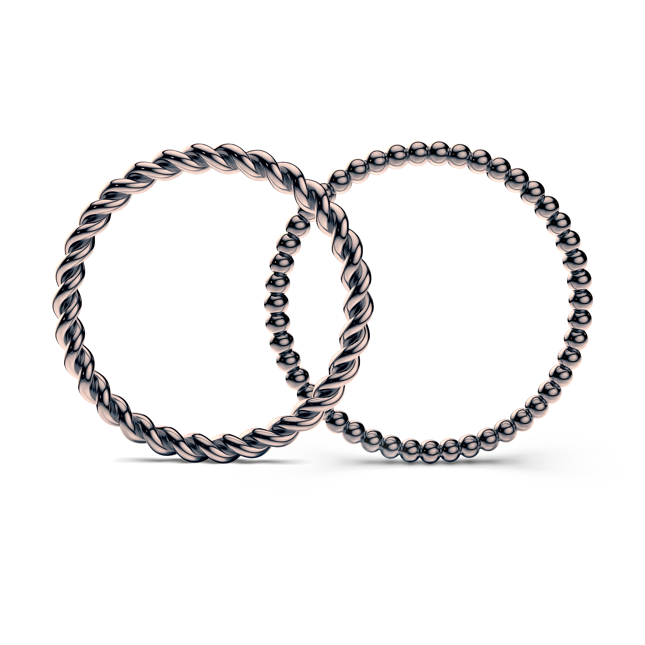 Partnerringe Sign of Love®: schwarzes Gold, rund 1,6 mm und flach 1,3 mm