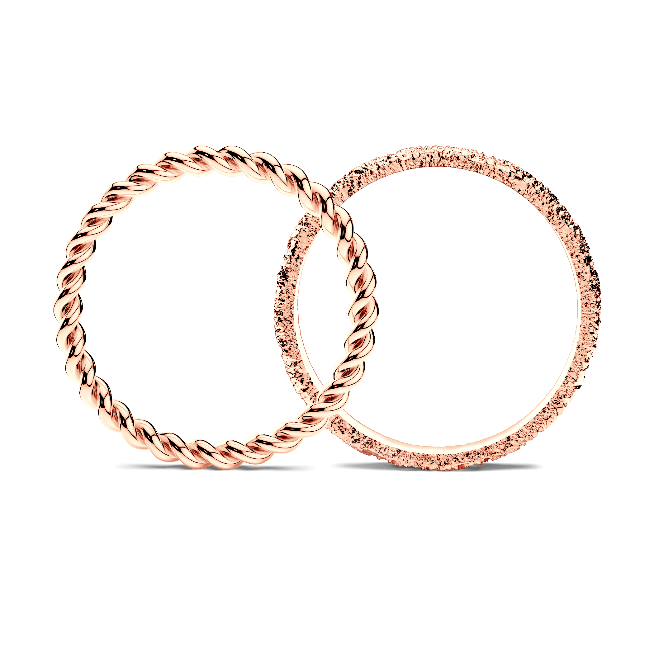 Partnerringe Sign of Love®: Roségold, rund 1,6 mm und flach 2,6 mm