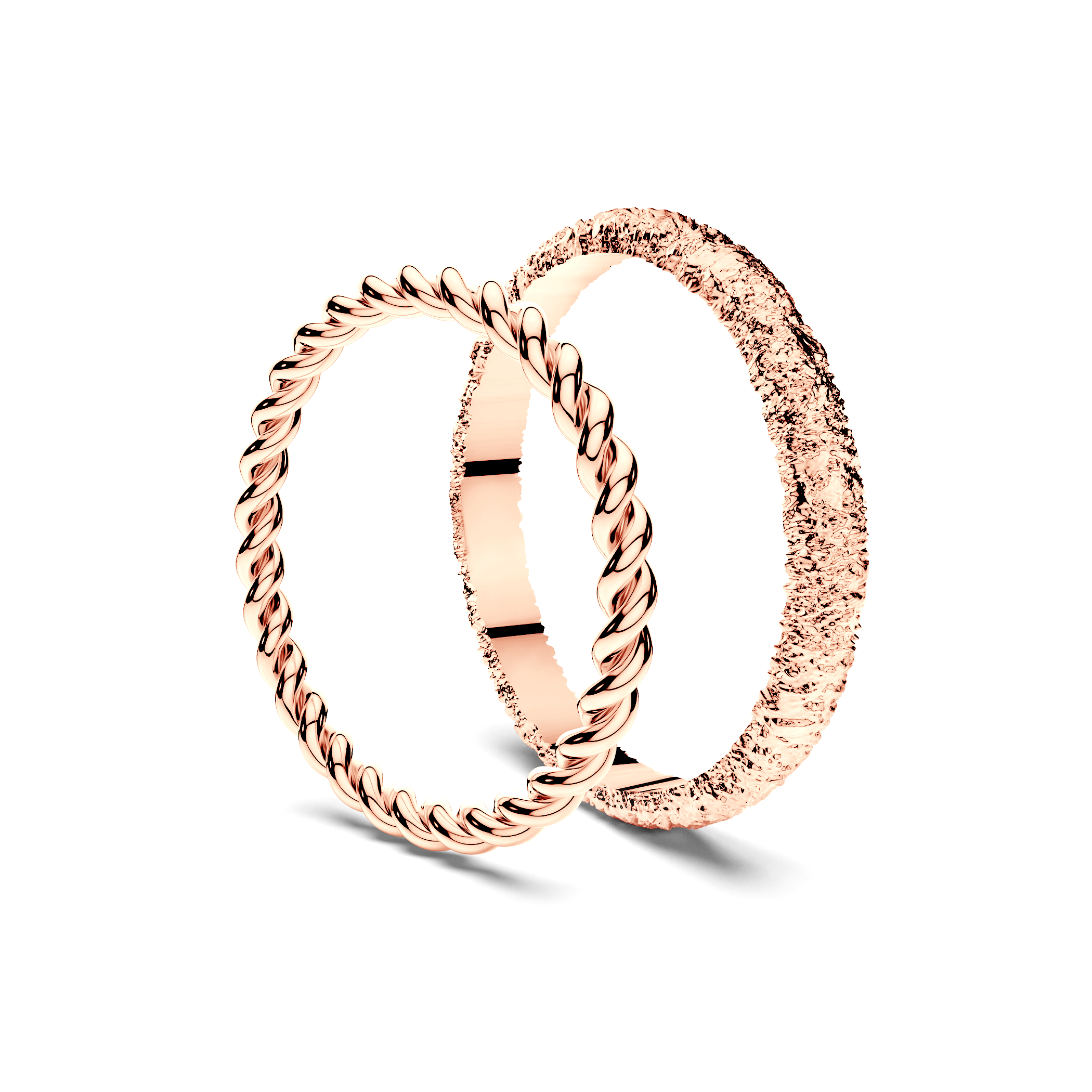 Partnerringe Sign of Love®: Roségold, rund 1,6 mm und flach 2,6 mm