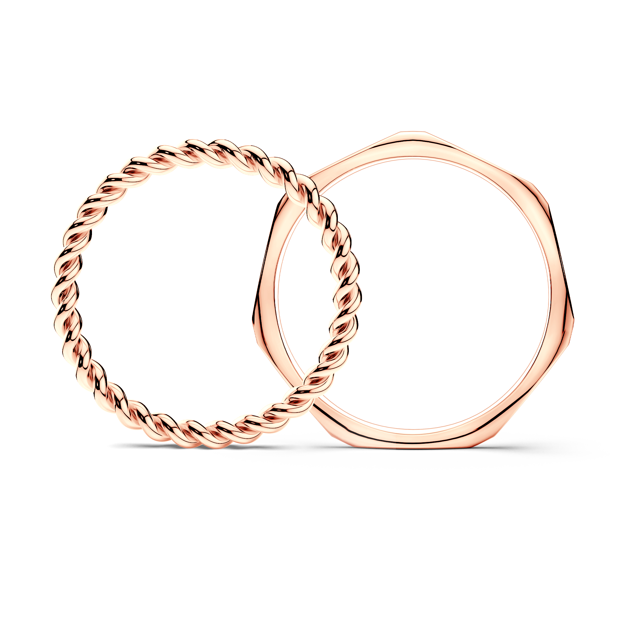 Partnerringe Sign of Love®: Roségold, rund 1,6 mm und flach 1,9 mm