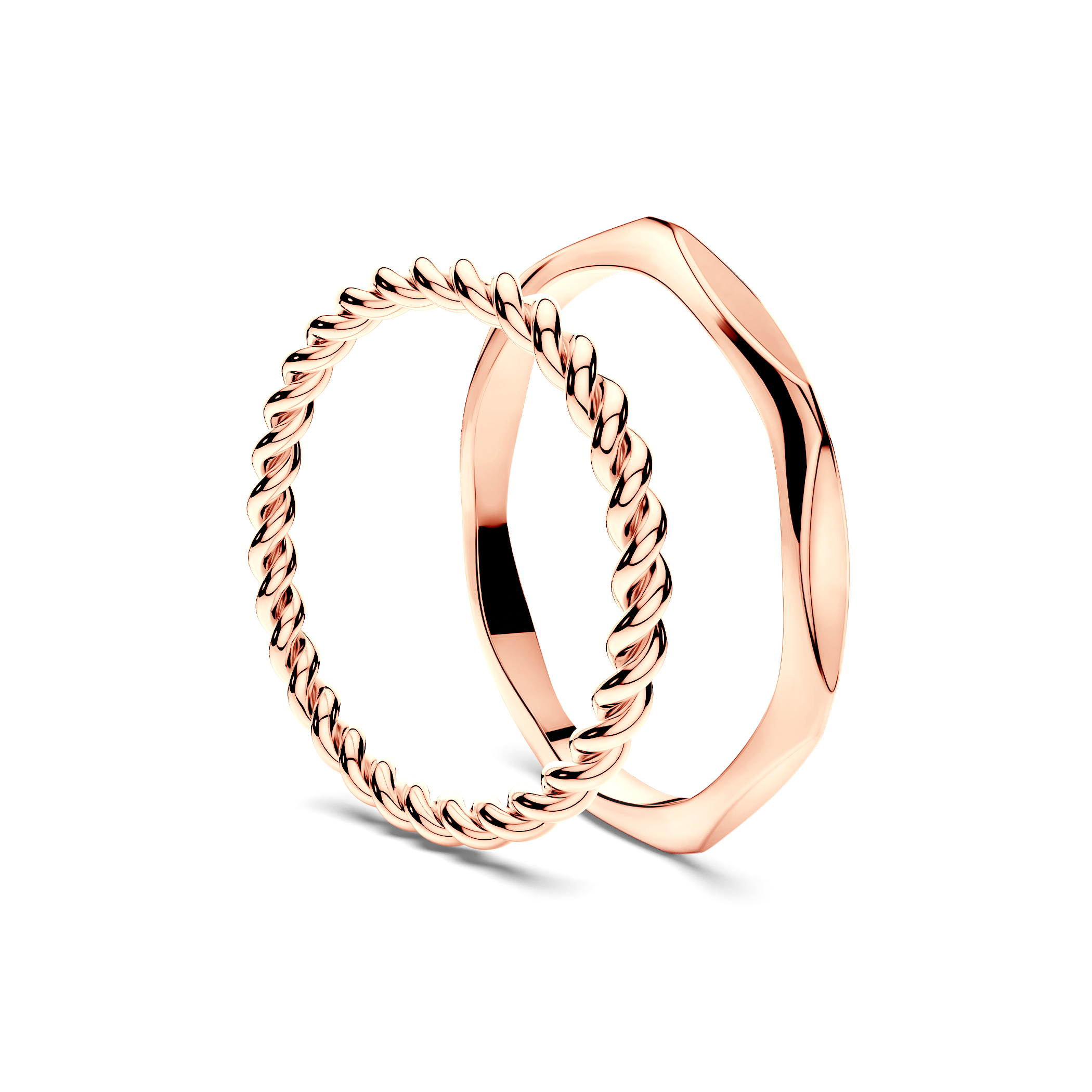 Partnerringe Sign of Love®: Roségold, rund 1,6 mm und flach 1,9 mm