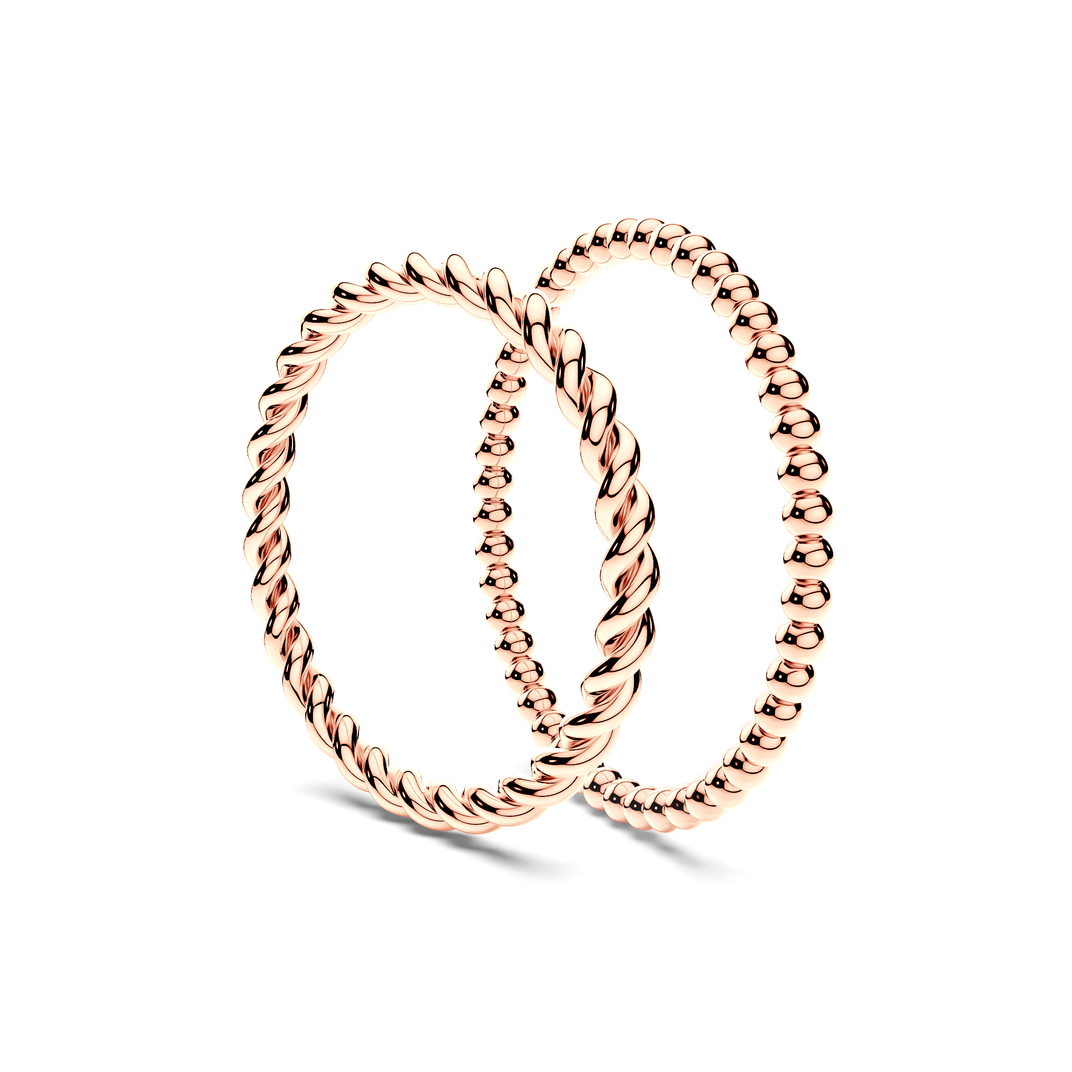 Partnerringe Sign of Love®: Roségold, rund 1,6 mm und flach 1,3 mm