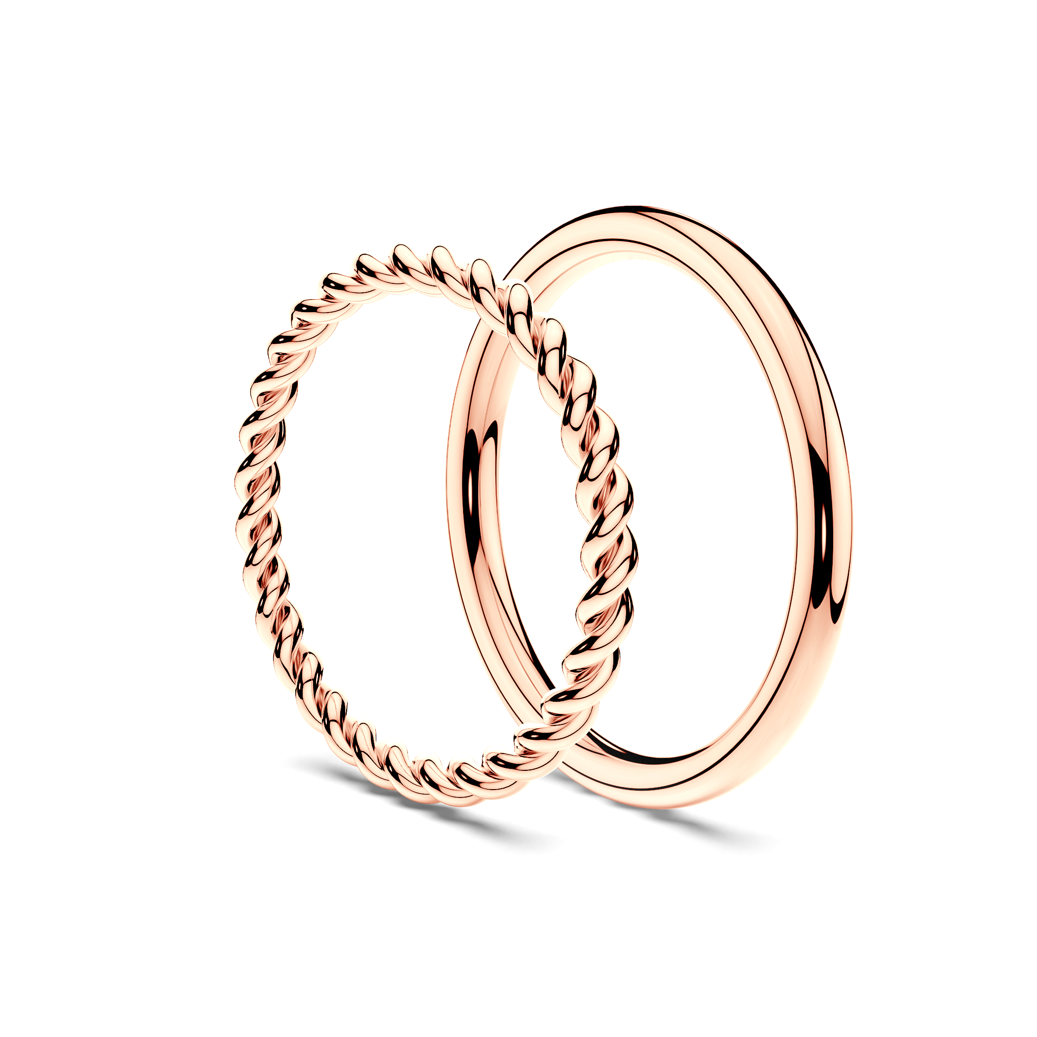Partnerringe Sign of Love®: Roségold, rund 1,6 mm und rund 1,7 mm