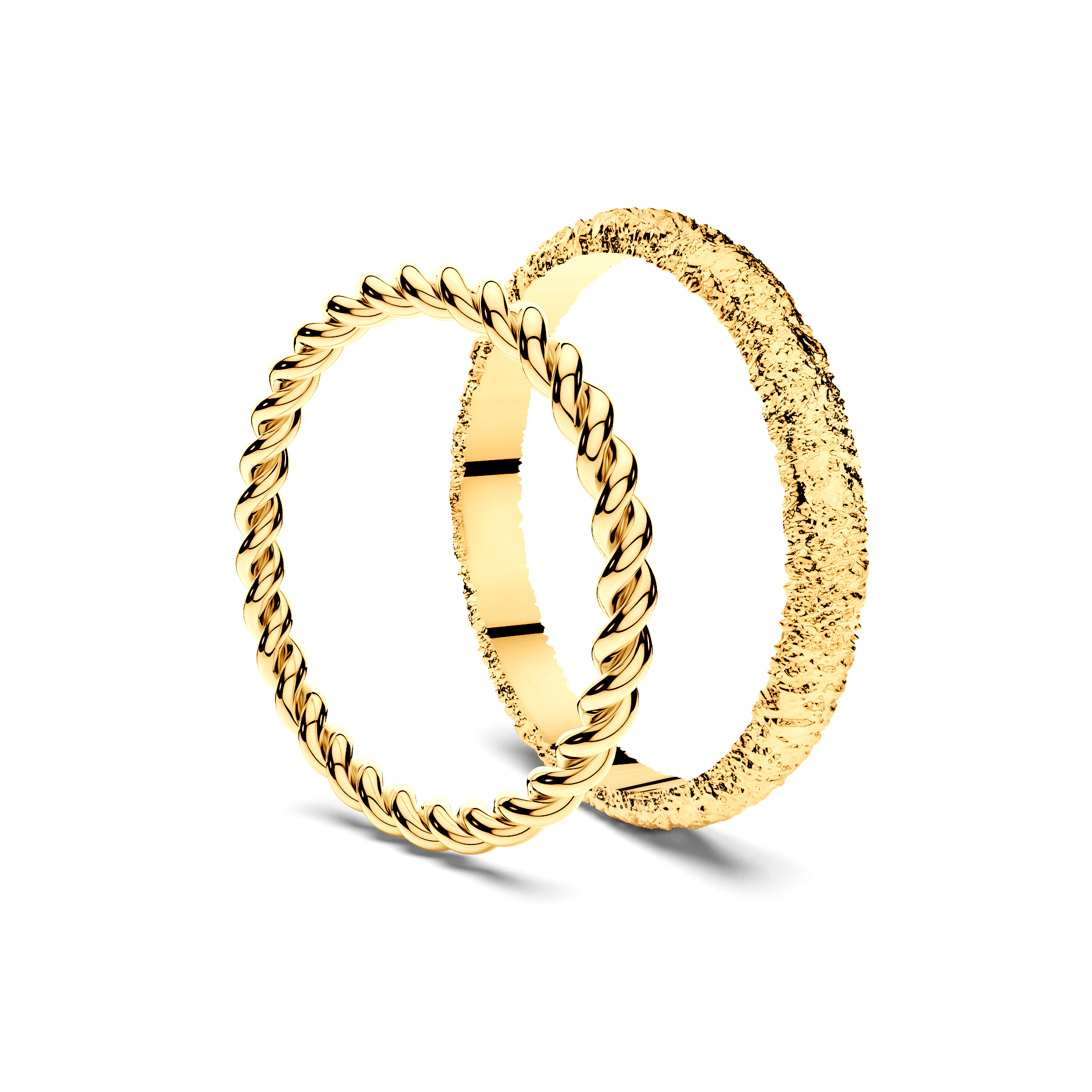 Obrączki partnerskie Sign of Love®: złote, okrągła 1,6mm i płaska 2,6mm