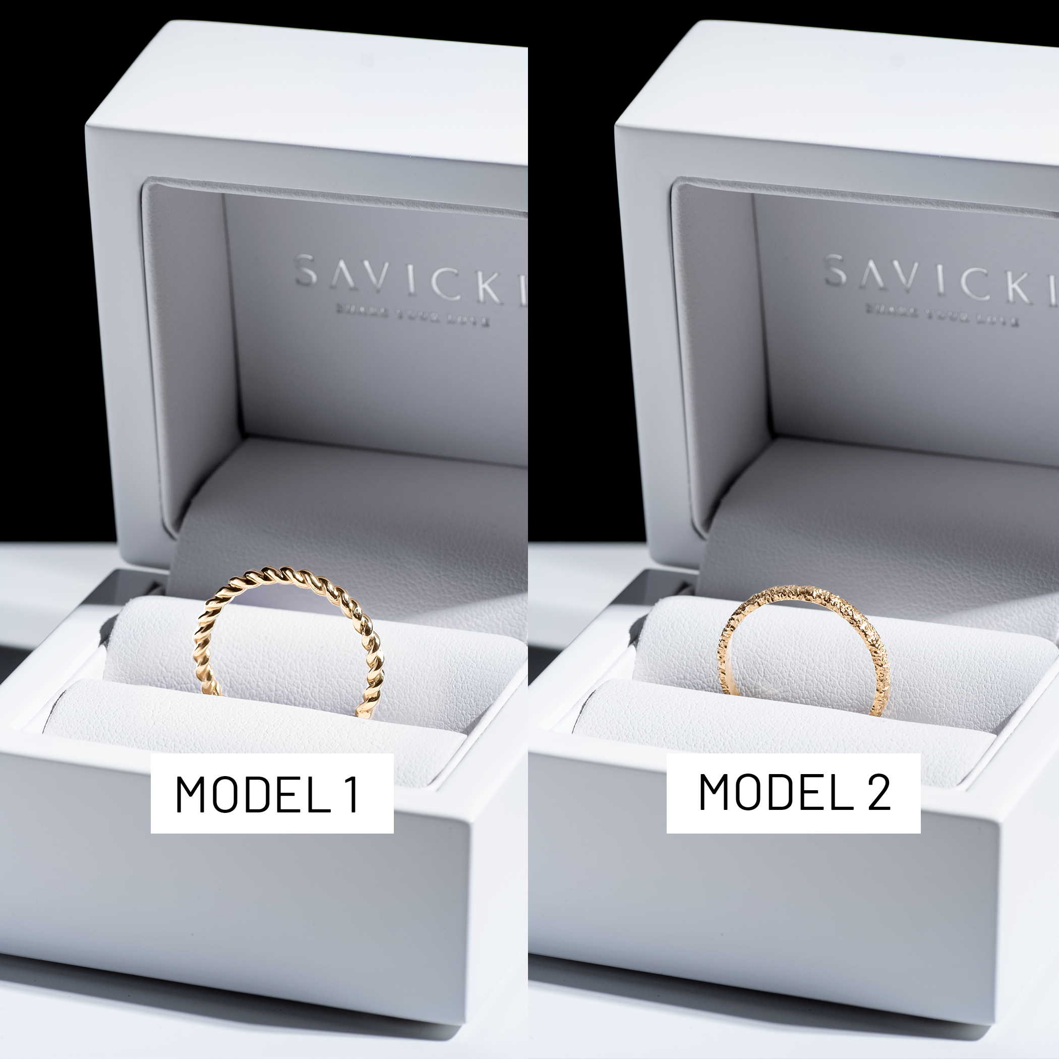 Obrączki partnerskie Sign of Love®: złote, okrągła 1,6mm i płaska 2,6mm