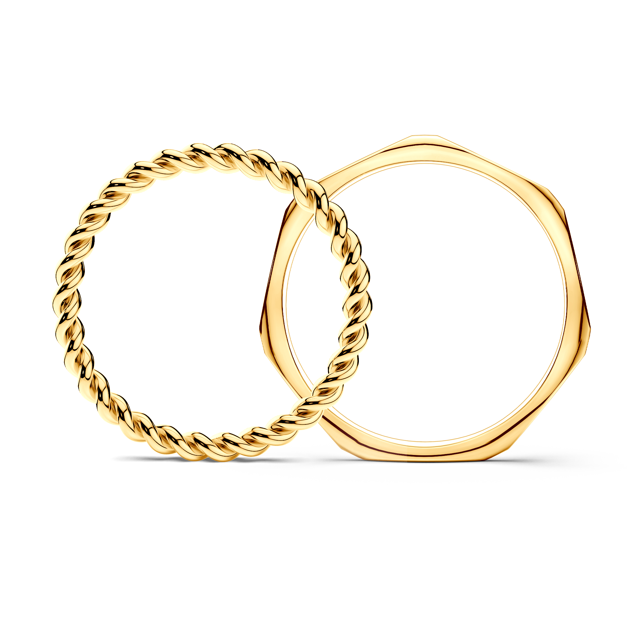 Obrączki partnerskie Sign of Love®: złote, okrągła 1,6mm i płaska 1,9mm