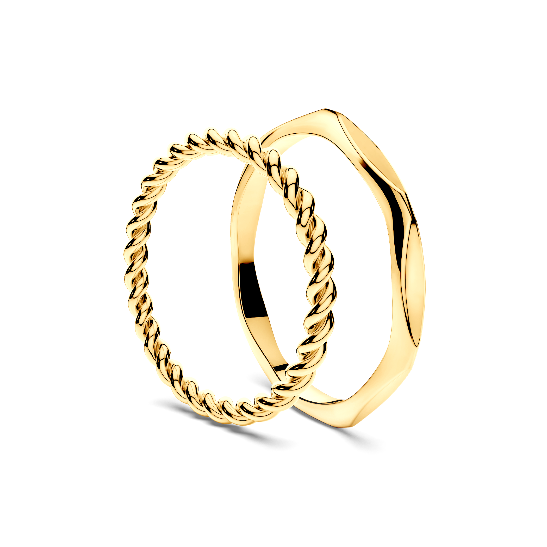 Obrączki partnerskie Sign of Love®: złote, okrągła 1,6mm i płaska 1,9mm