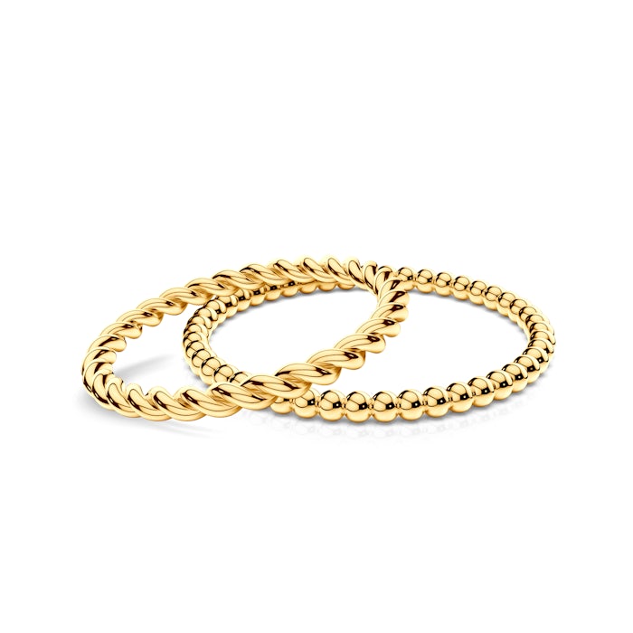 Obrączki partnerskie Sign of Love®: złote, okrągła 1,6mm i płaska 1,3mm