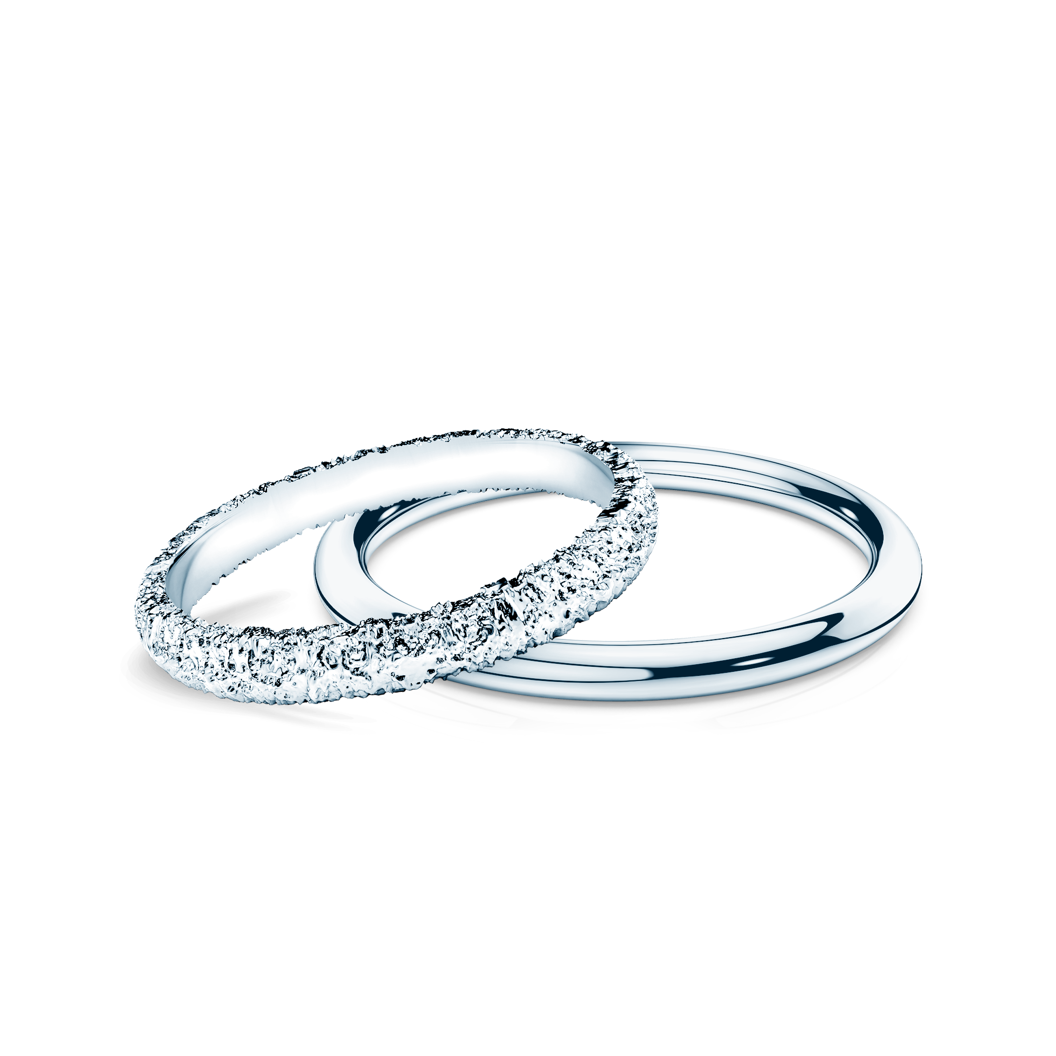 Obrączki partnerskie Sign of Love®: białe złoto, płaska 2,6mm i okrągła 1,7mm