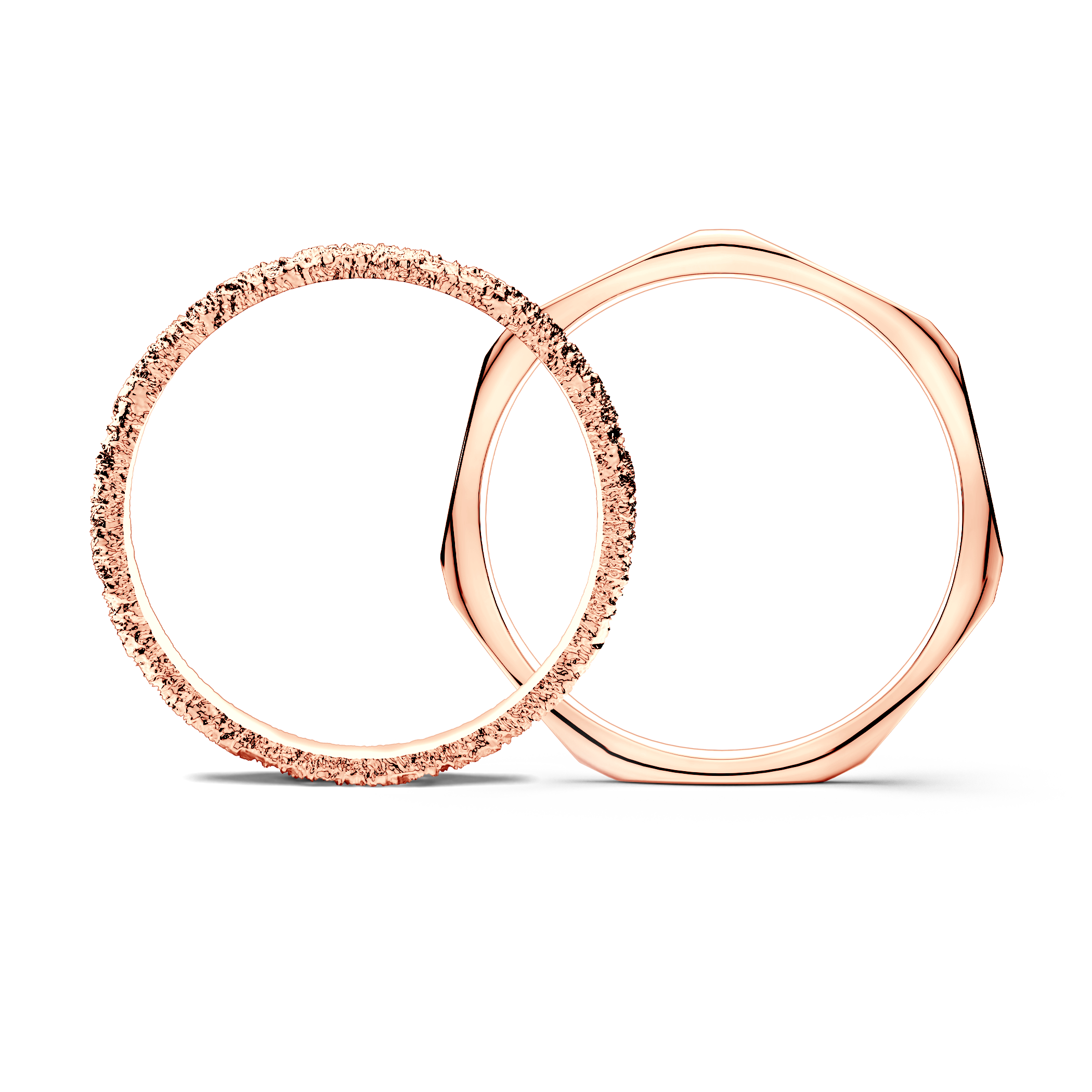 Partnerringe Sign of Love®: Roségold, flach 2,6 mm und flach 1,9 mm