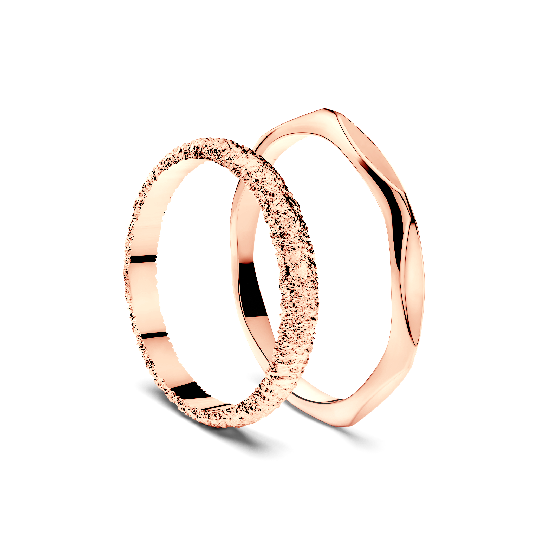 Partnerringe Sign of Love®: Roségold, flach 2,6 mm und flach 1,9 mm