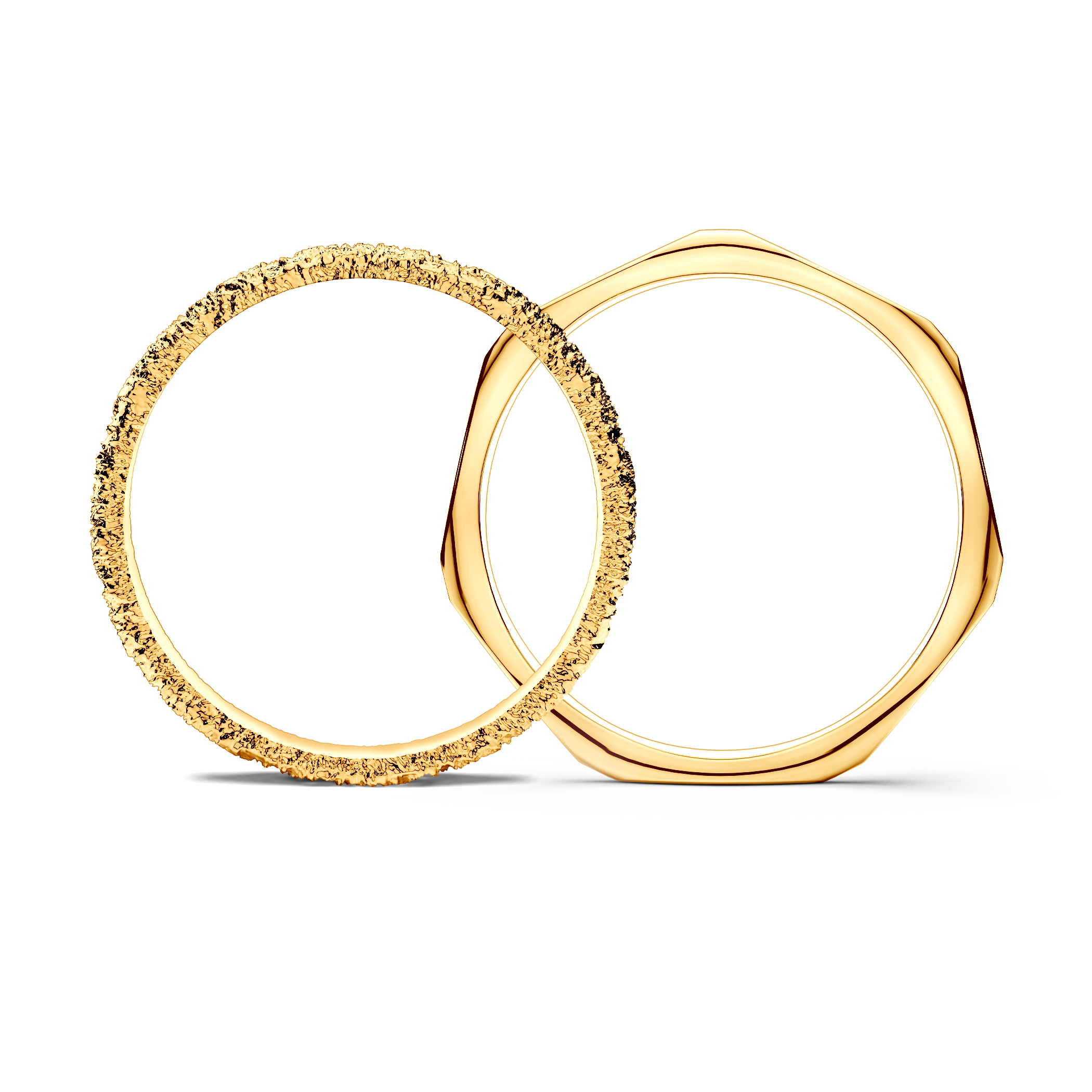 Obrączki partnerskie Sign of Love®: złote, płaska 2,6mm i płaska 1,9mm