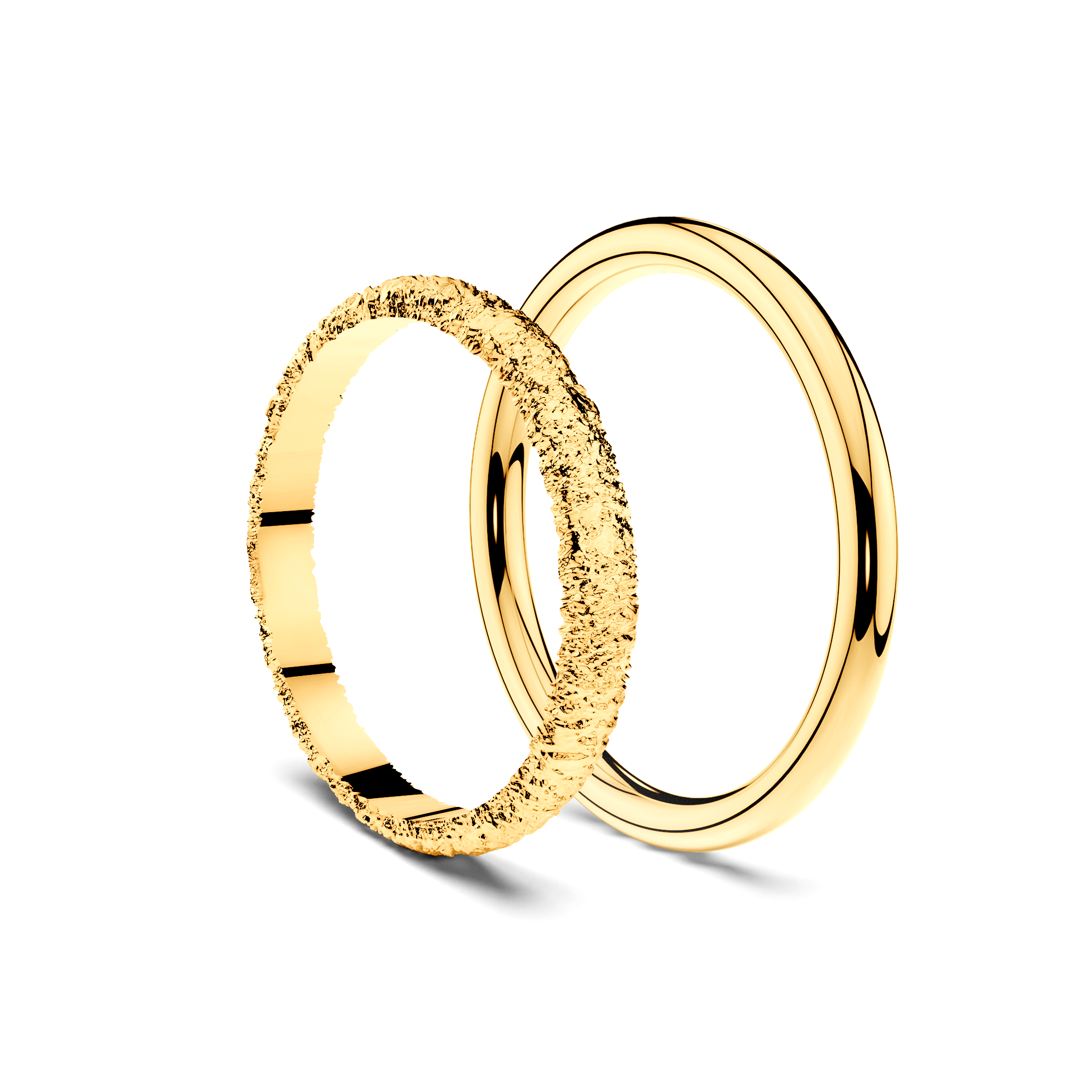 Obrączki partnerskie Sign of Love®: złote, płaska 2,6mm i okrągła 1,7mm