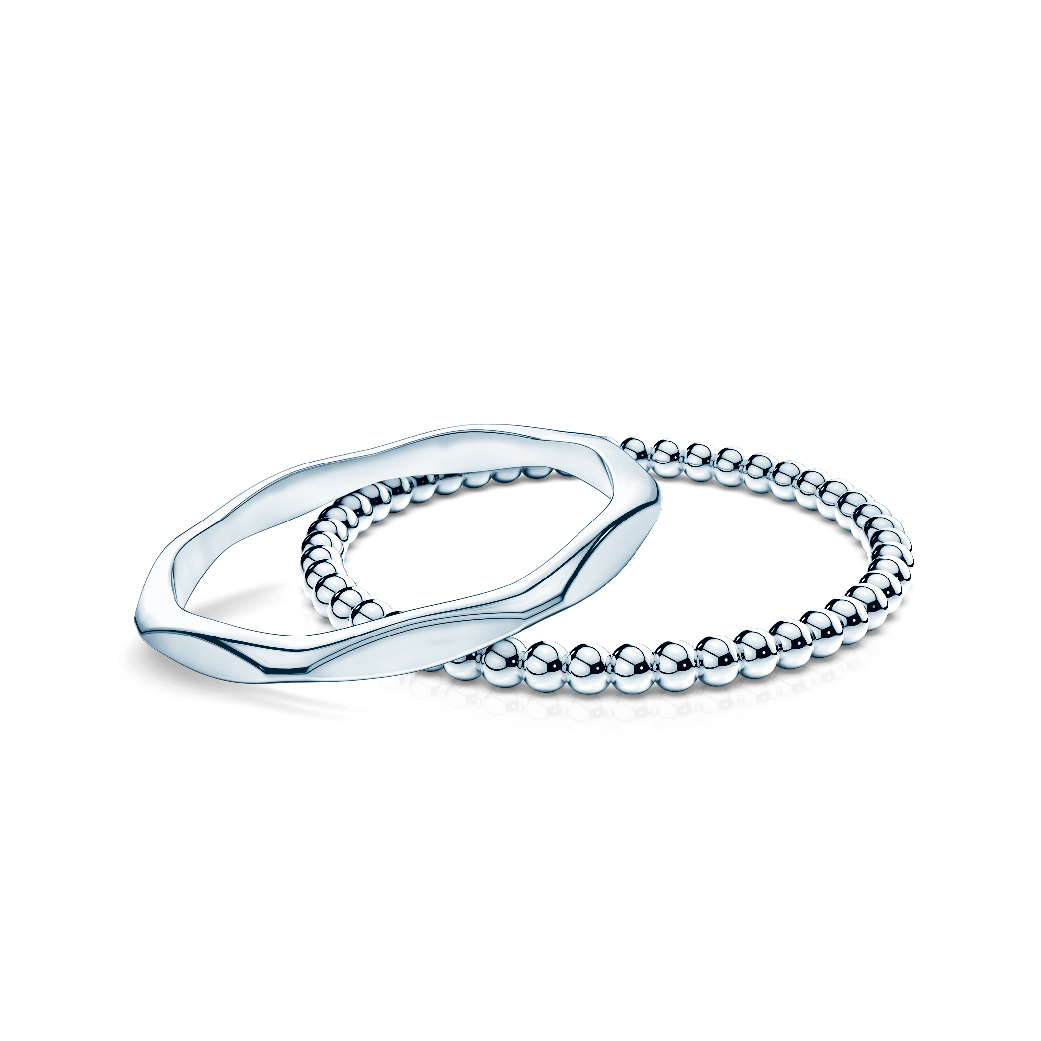 Obrączki partnerskie Sign of Love®: białe złoto, płaska 1,9mm i okrągła 1,3mm