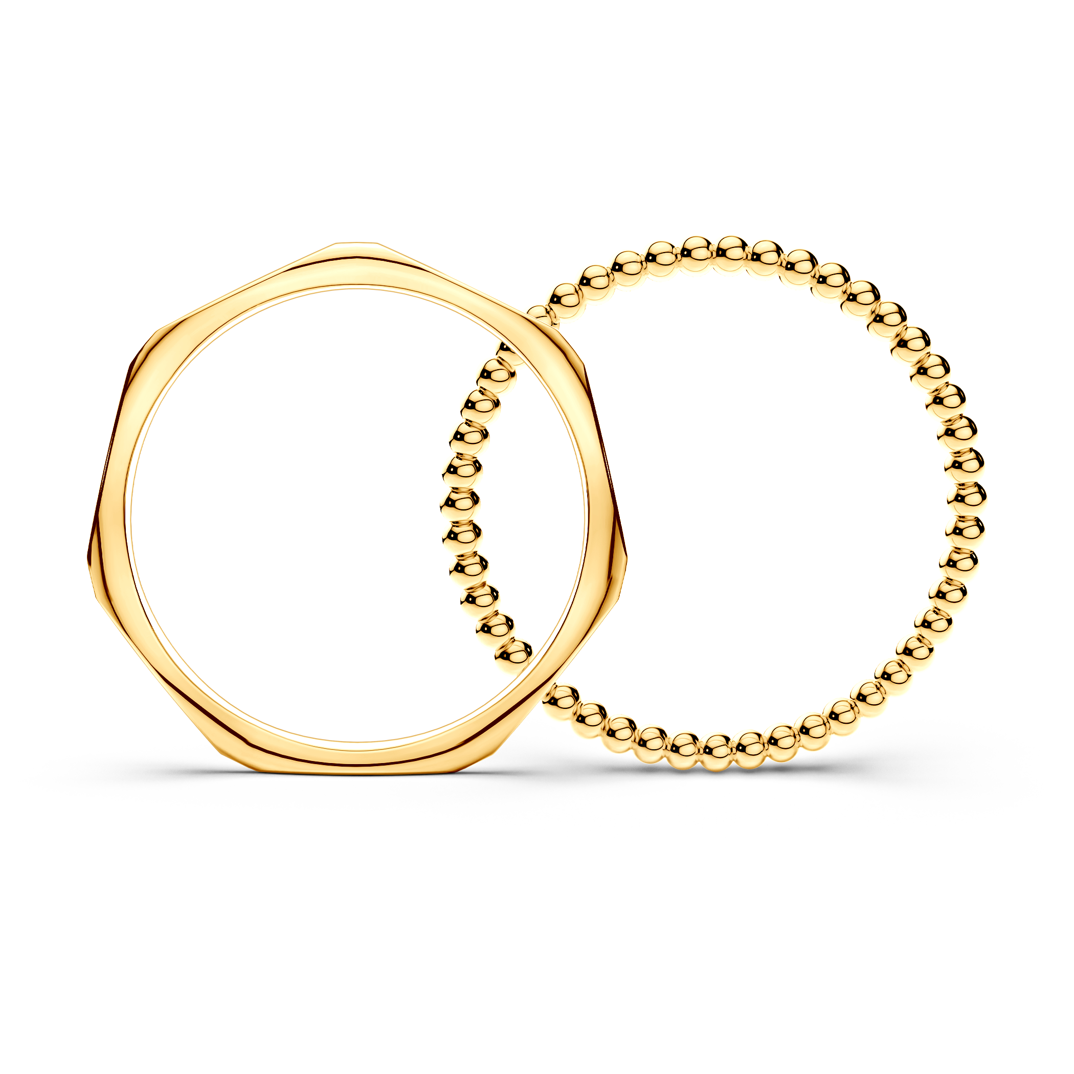 Obrączki partnerskie Sign of Love®: złote, płaska 1,9mm i okrągła 1,3mm