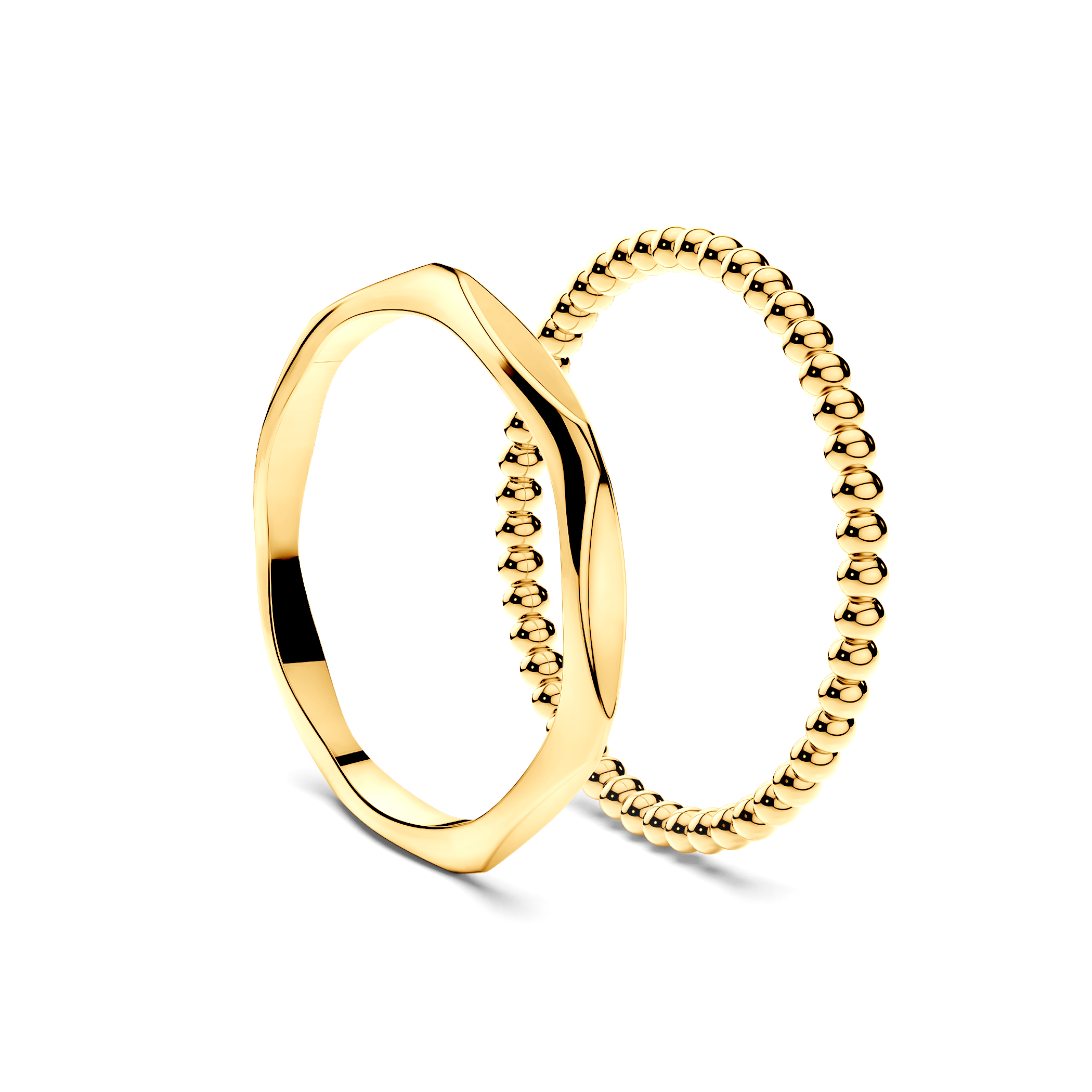 Obrączki partnerskie Sign of Love®: złote, płaska 1,9mm i okrągła 1,3mm