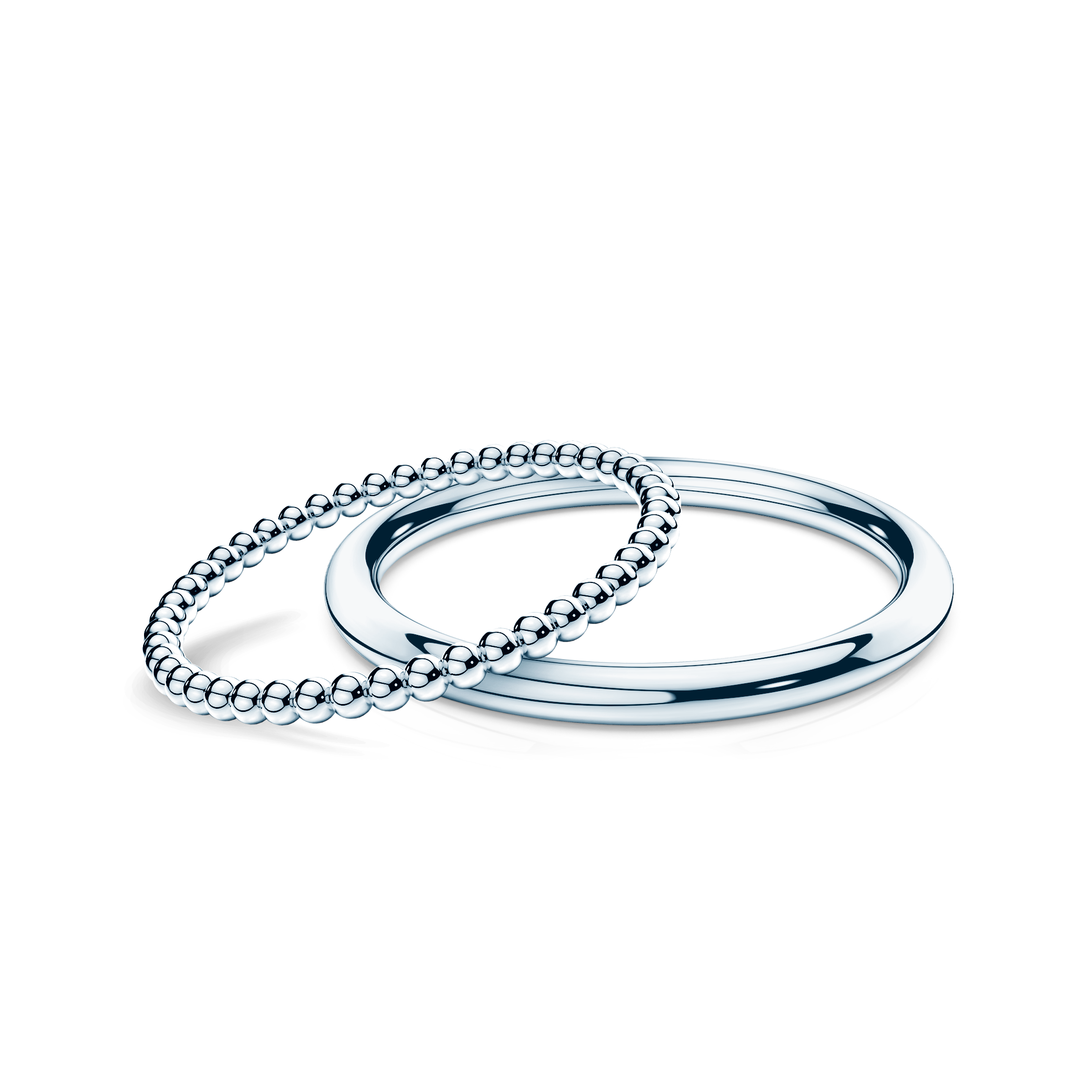 Partnerské prsteny Sign of Love®: bílé zlato, kulatý 1,3 mm + kulatý 1,7 mm