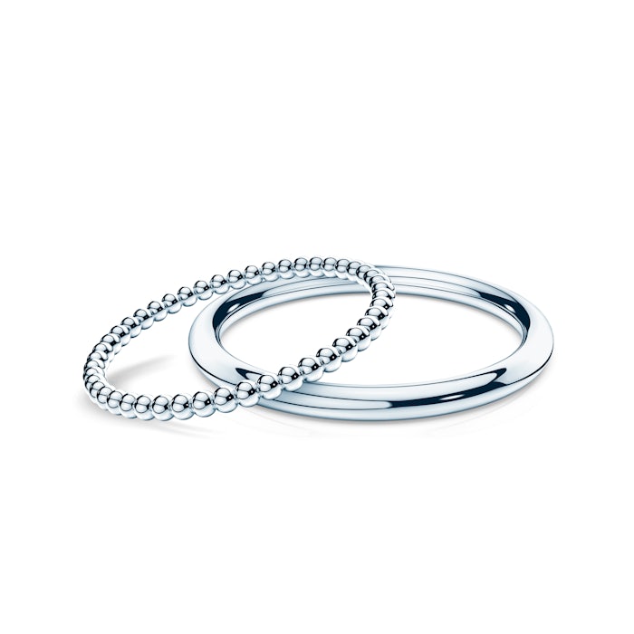 Partnerské prsteny Sign of Love®: bílé zlato, kulatý 1,3 mm + kulatý 1,7 mm