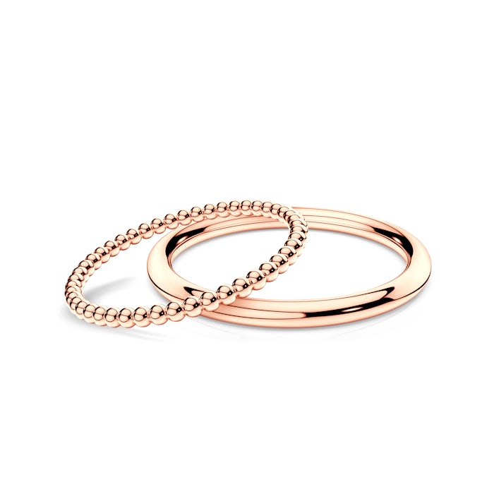 Obrączki partnerskie Sign of Love®: różowe złoto, okrągła 1,3mm i okrągła 1,7mm