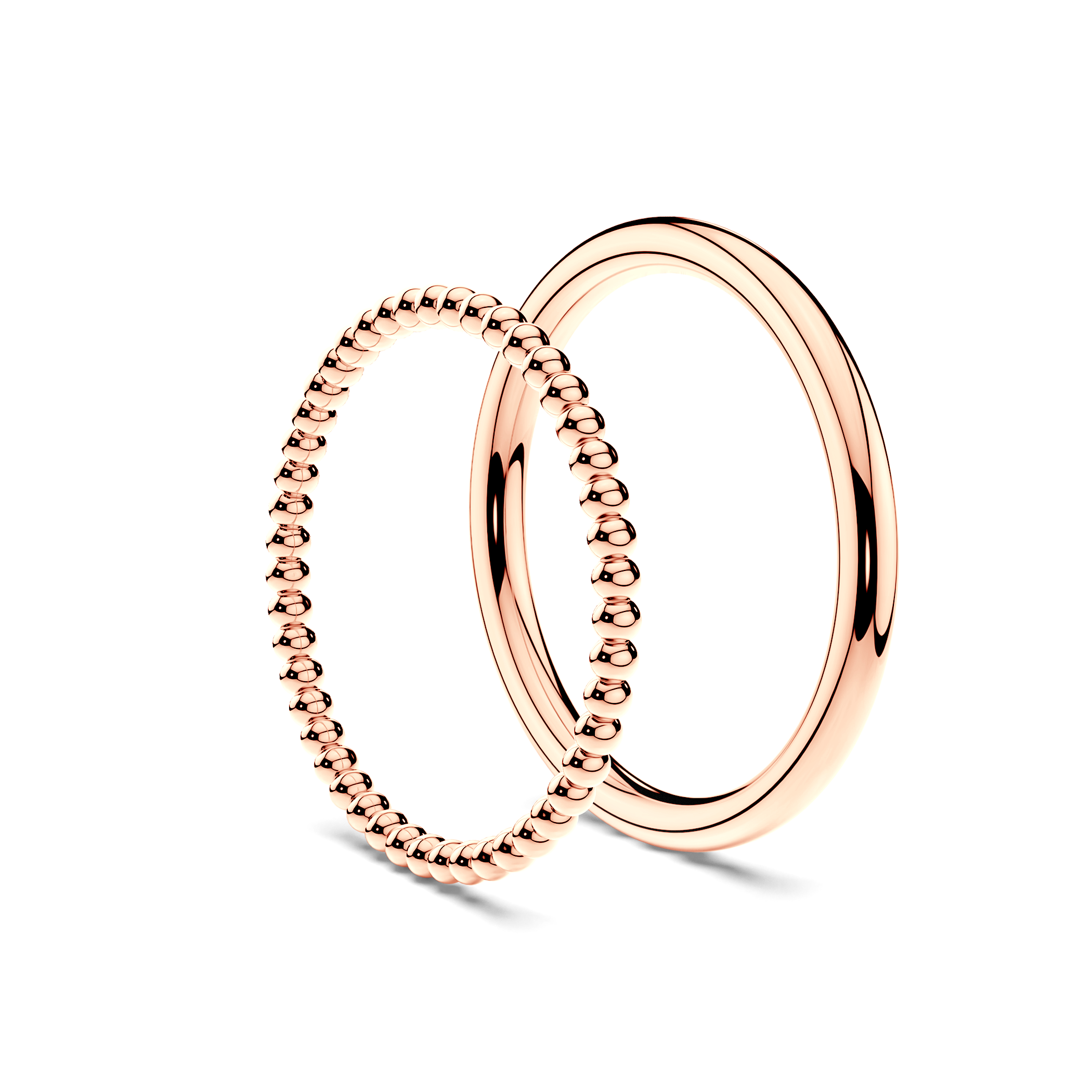 Partnerringe Sign of Love®: Roségold, rund 1,3 mm und rund 1,7 mm