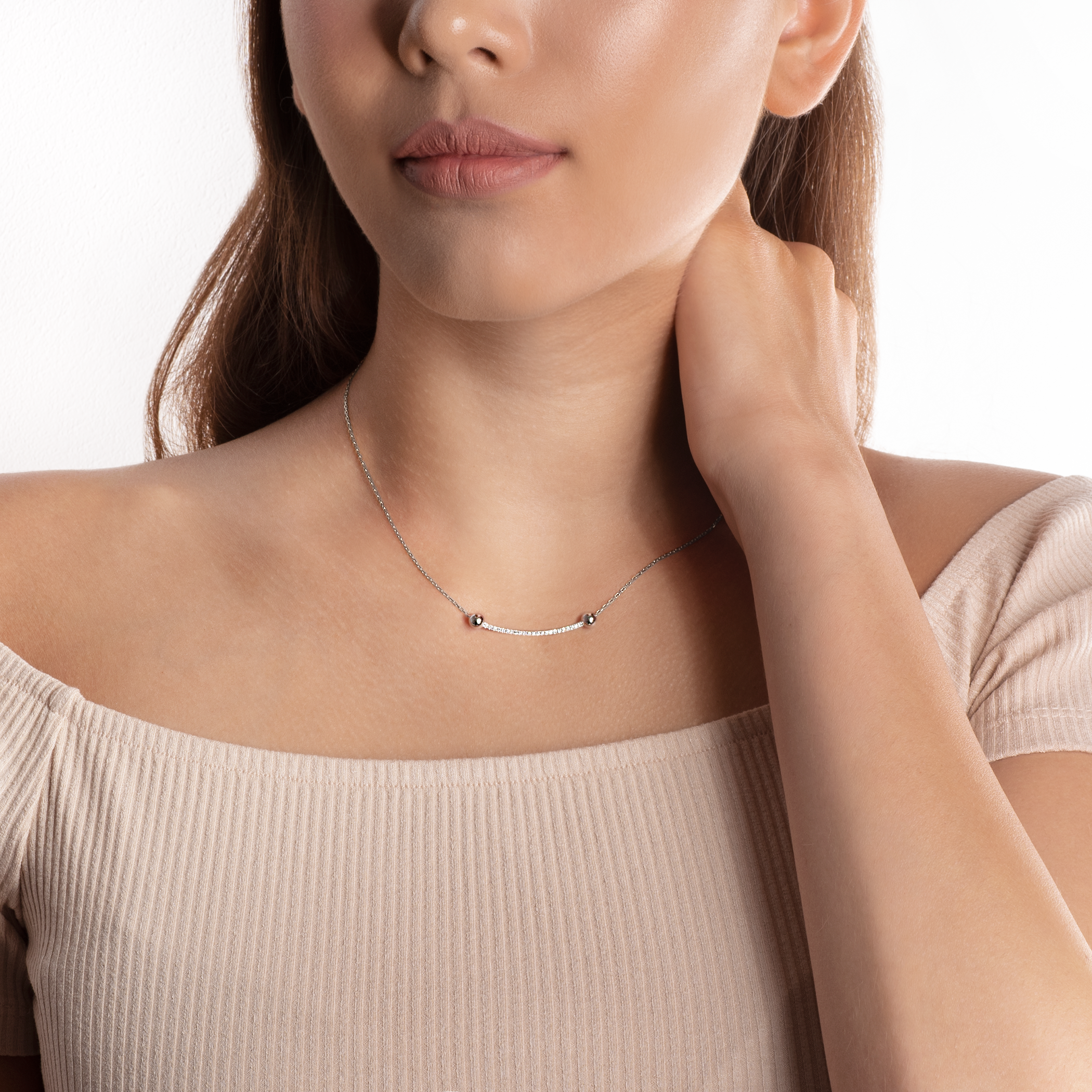 Naszyjnik Savicki: białe złoto, diamenty