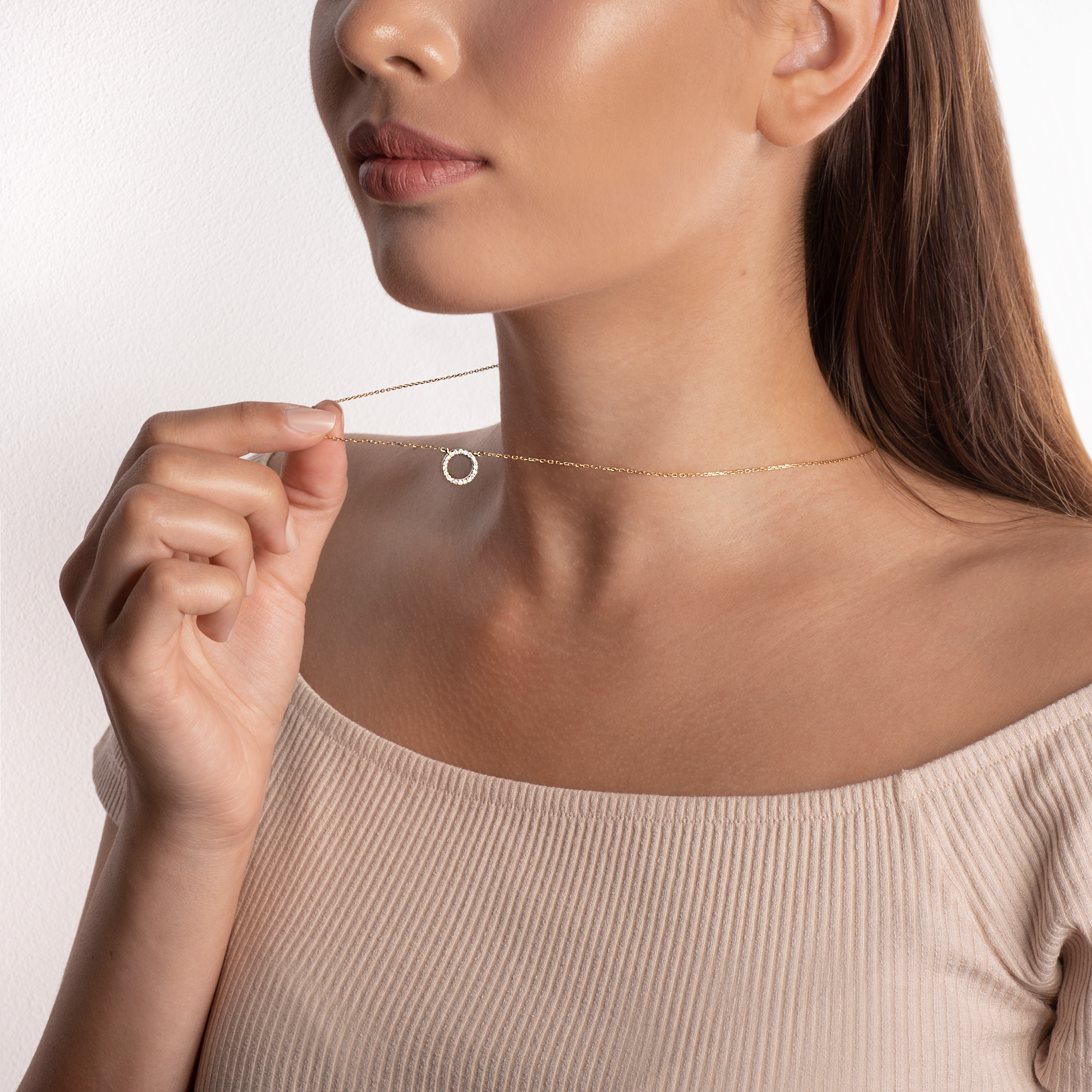 Naszyjnik koło Savicki: złoty, diamenty