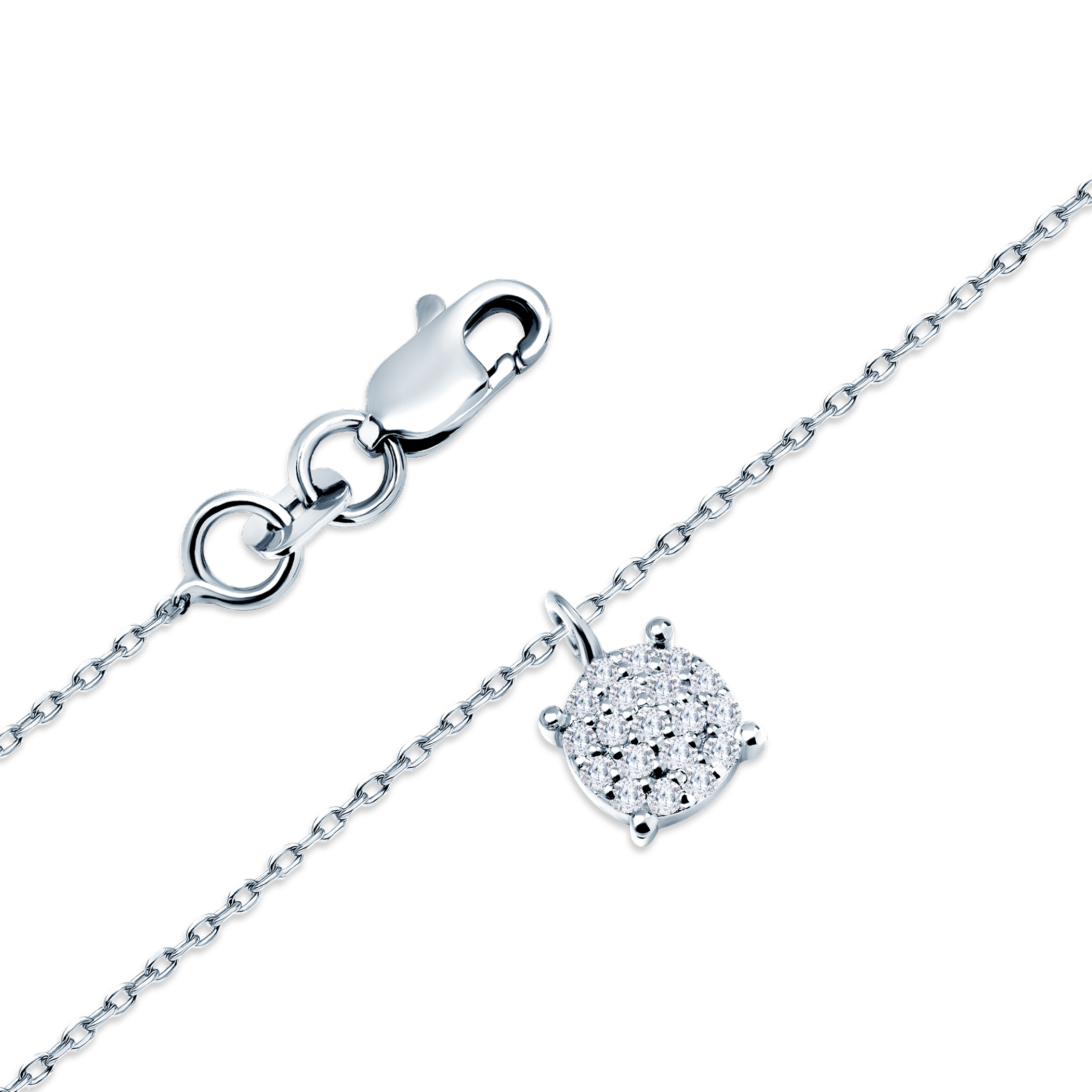 Halskette Savicki: Weißgold, Diamanten