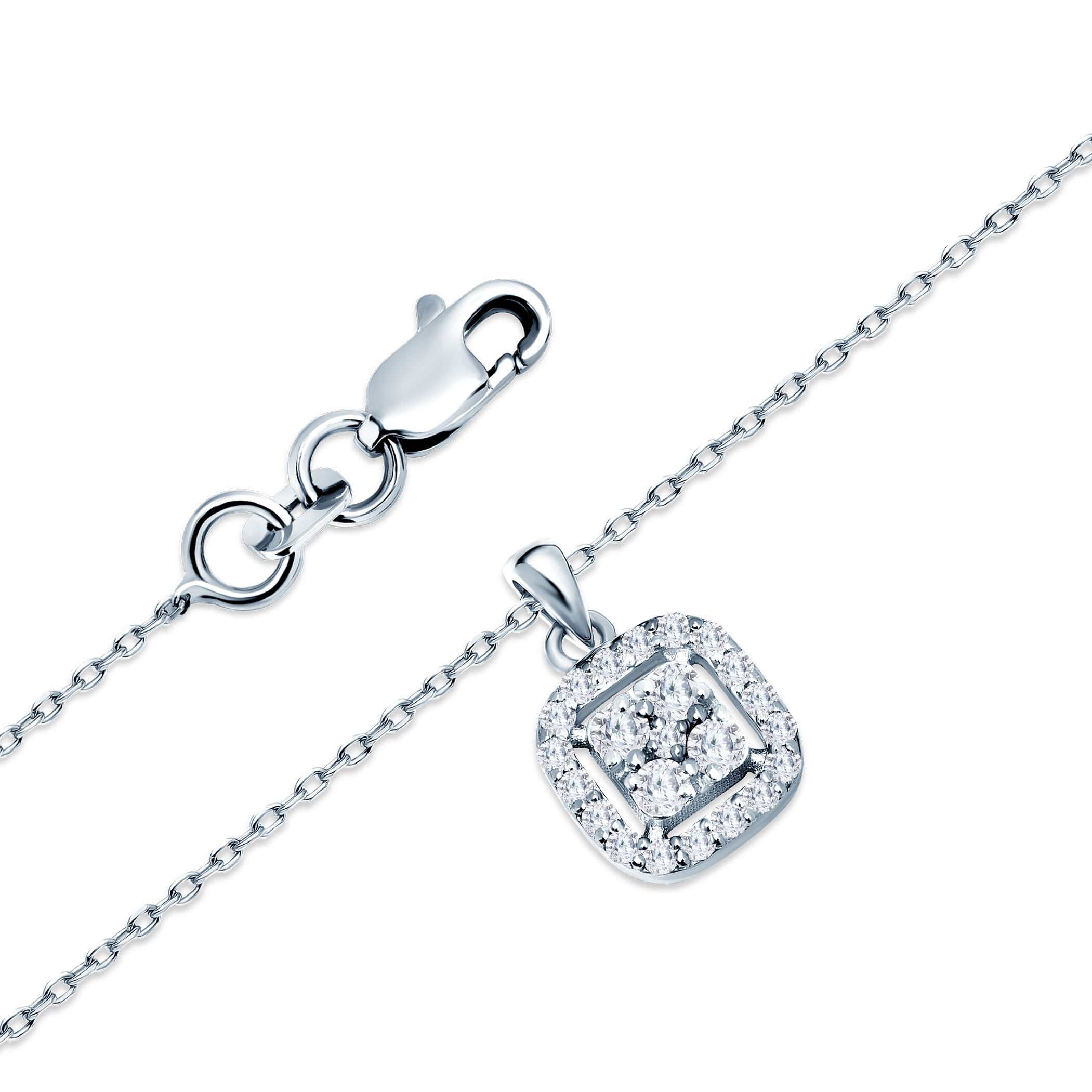 Halskette Savicki: Weißgold, Diamanten