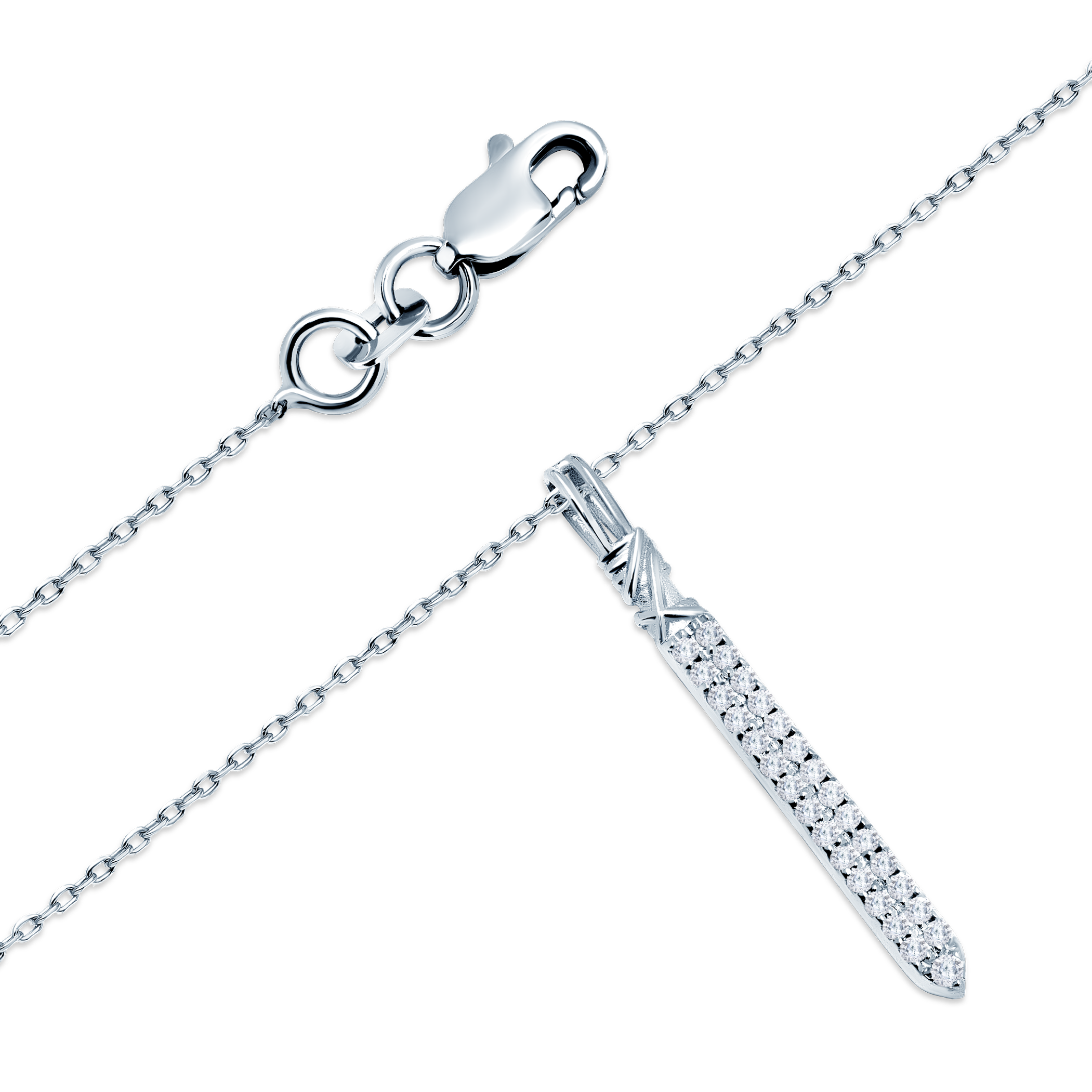 Halskette Savicki: Weißgold, Diamanten