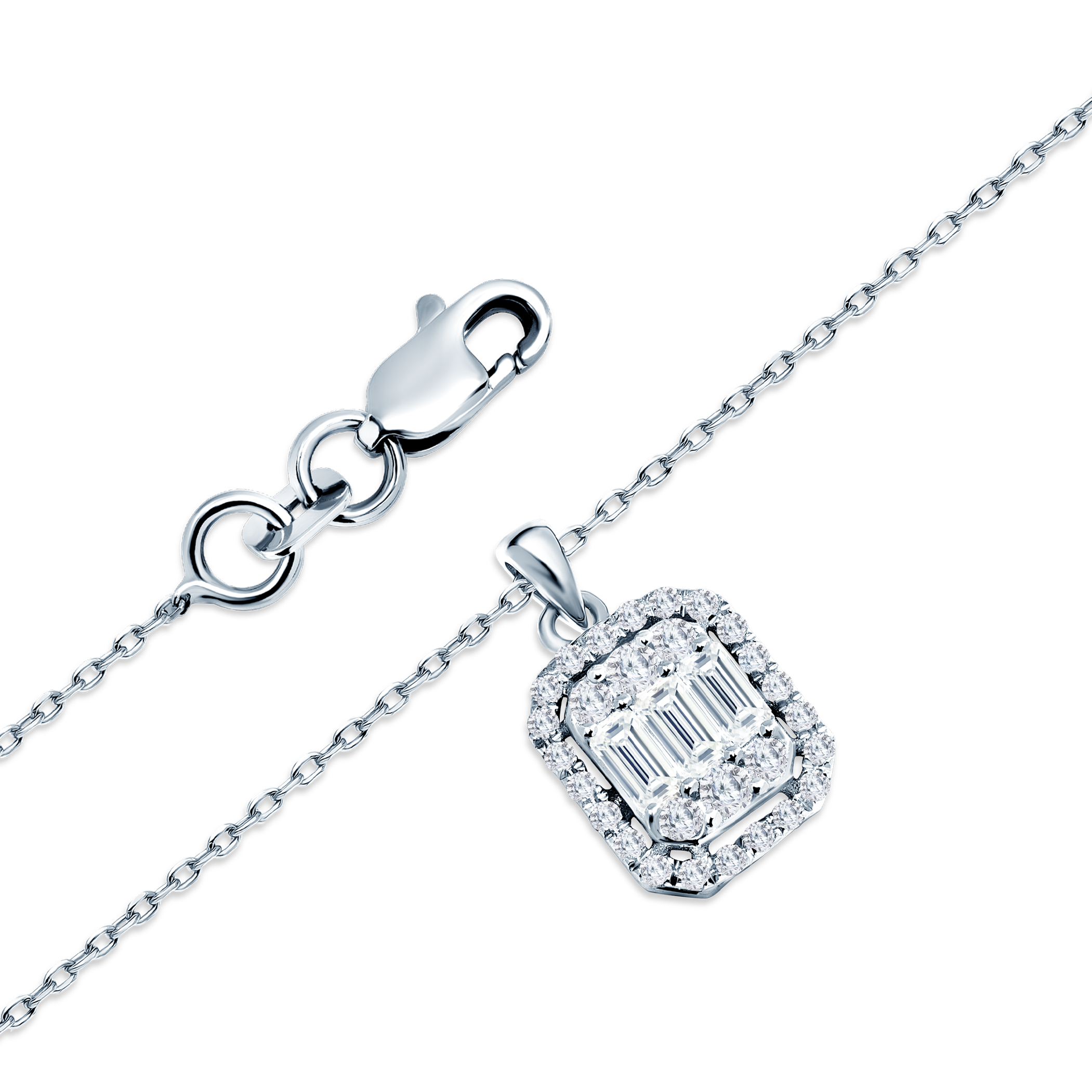 Halskette Savicki: Weißgold, Diamanten