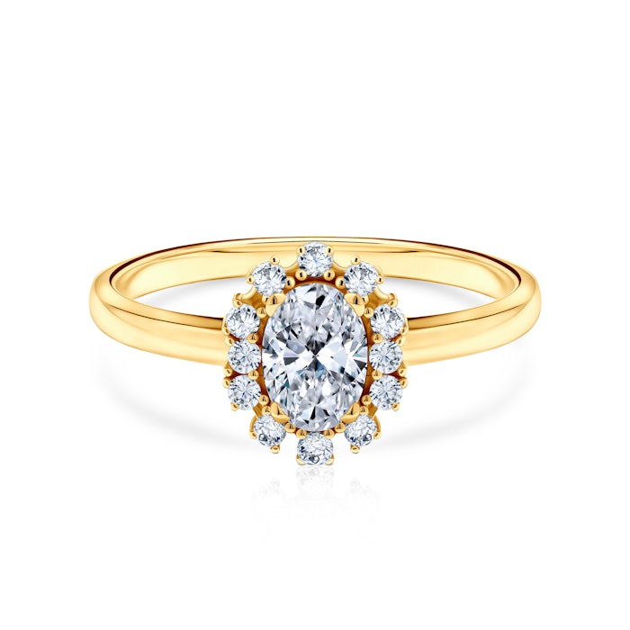 Pierścionek SAVICKI: złoty, białe szafiry