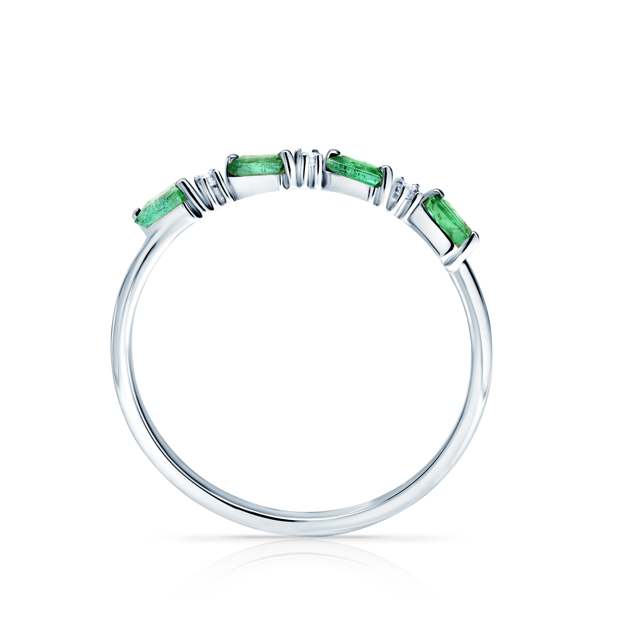 Pierścionek zaręczynowy SAVICKI: białe złoto, szmaragd