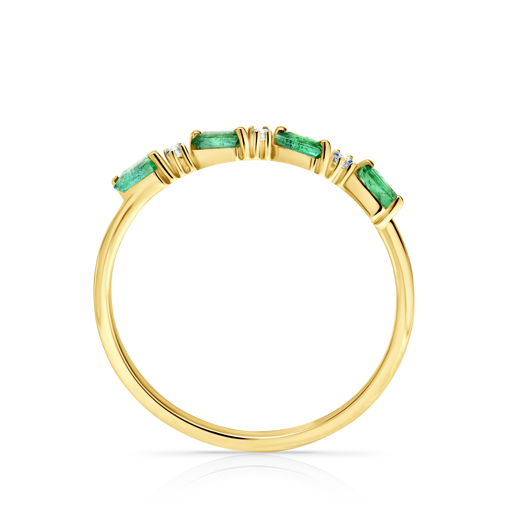 Pierścionek zaręczynowy SAVICKI: złoty, szmaragd