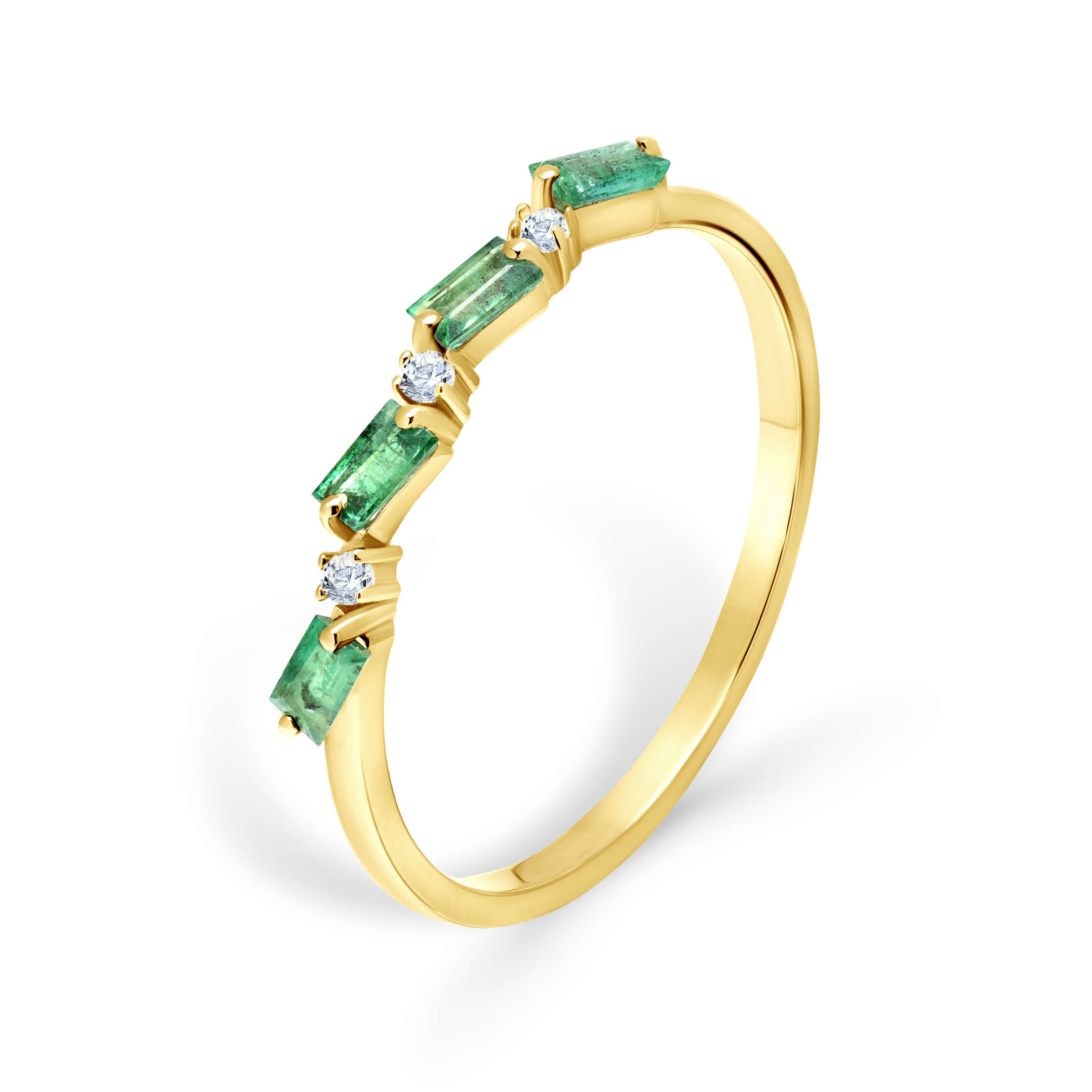 Pierścionek zaręczynowy SAVICKI: złoty, szmaragd