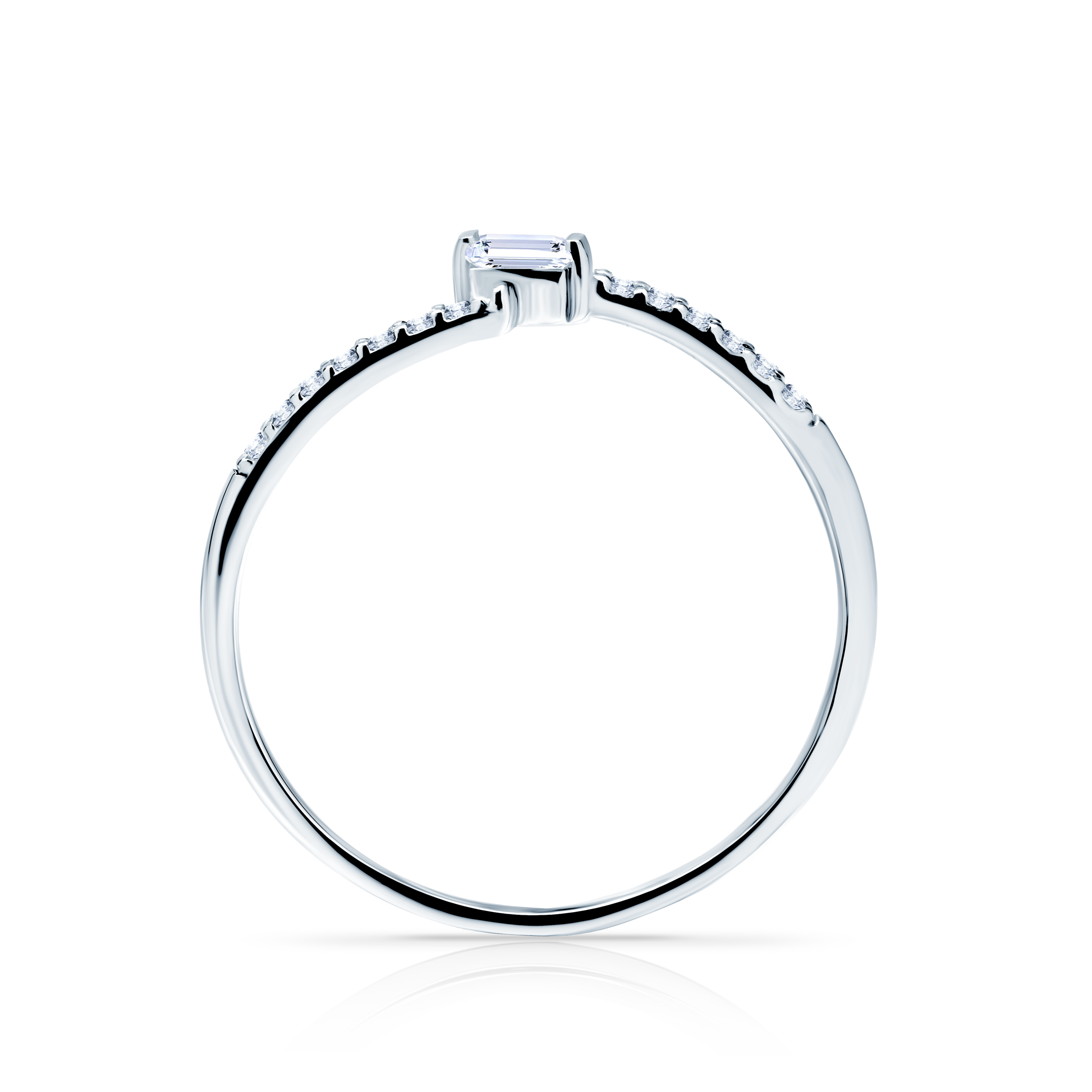 Pierścionek zaręczynowy SAVICKI: białe złoto, diament