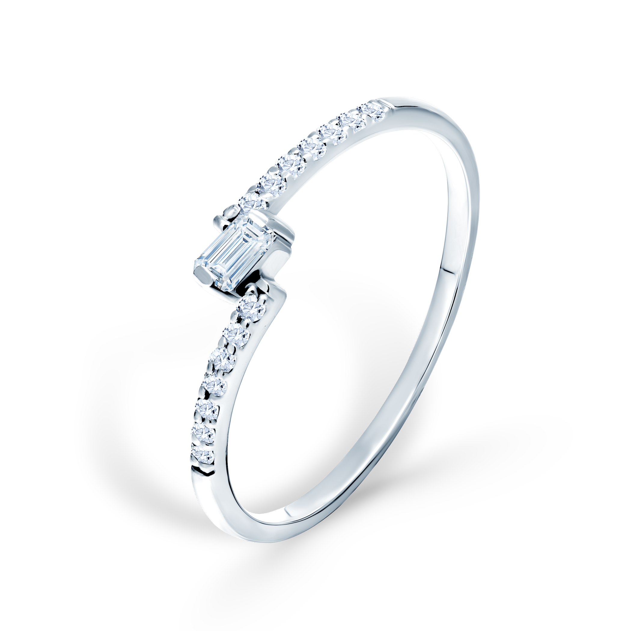 Pierścionek zaręczynowy SAVICKI: białe złoto, diament