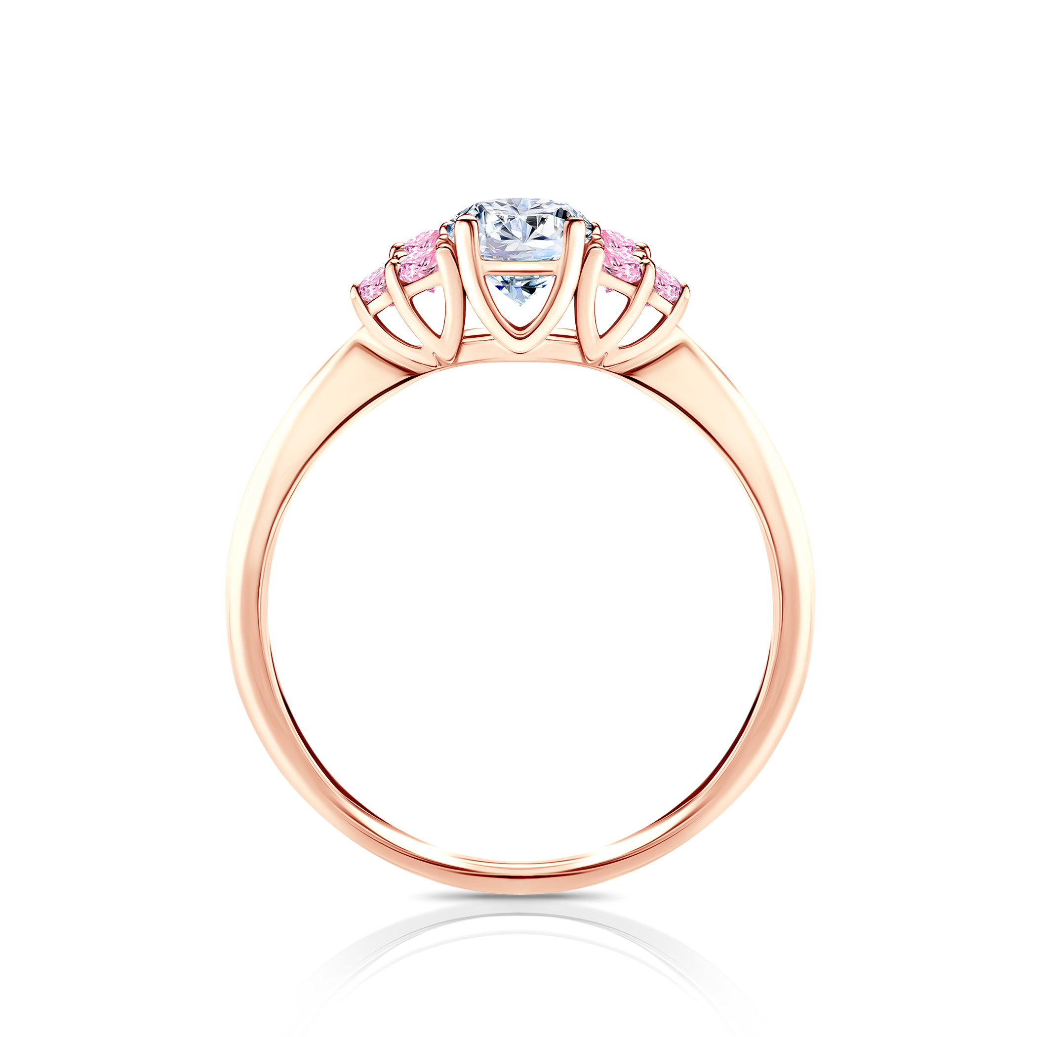 Pierścionek zaręczynowy Fairytale: różowe złoto, biały szafir