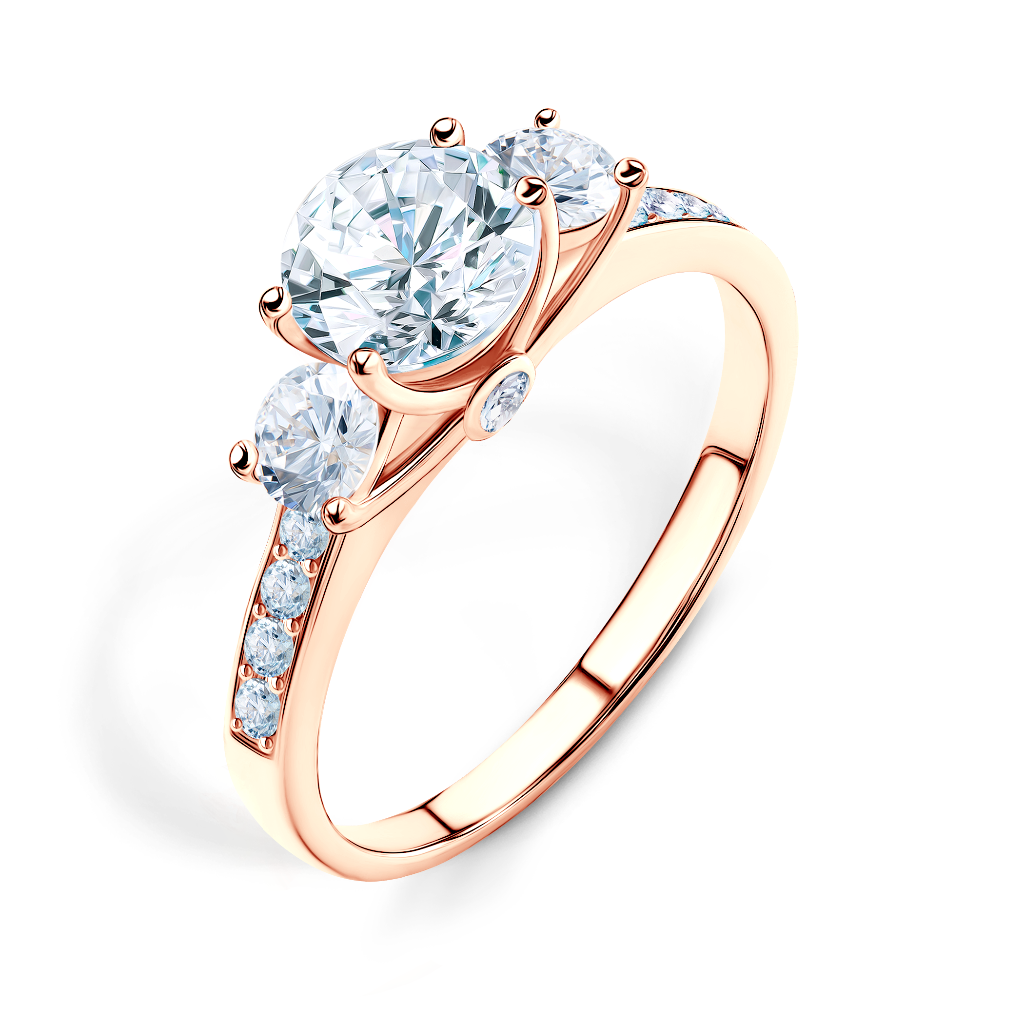 Pierścionek zaręczynowy Dream: różowe złoto, diamenty