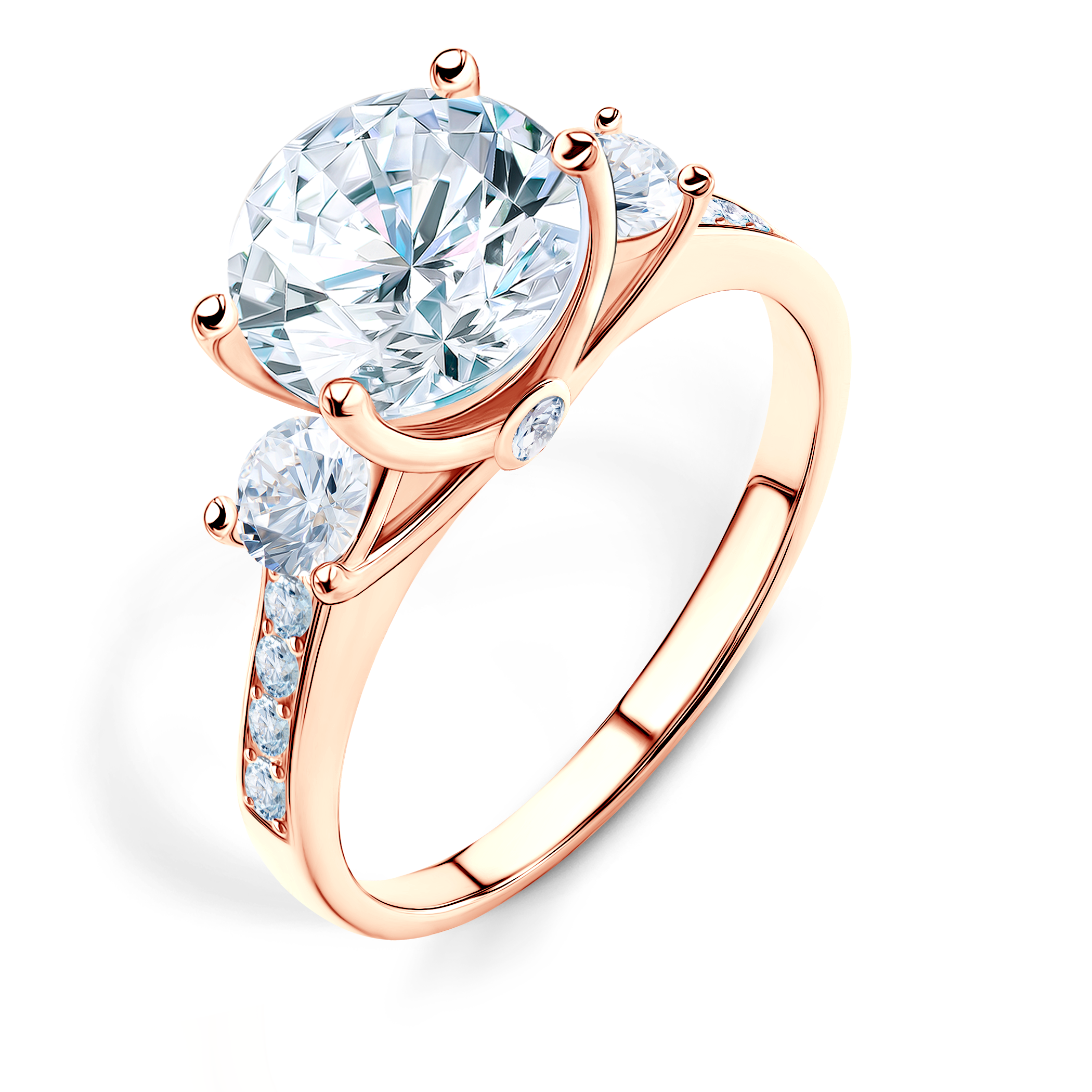 Pierścionek zaręczynowy Dream: różowe złoto, diamenty
