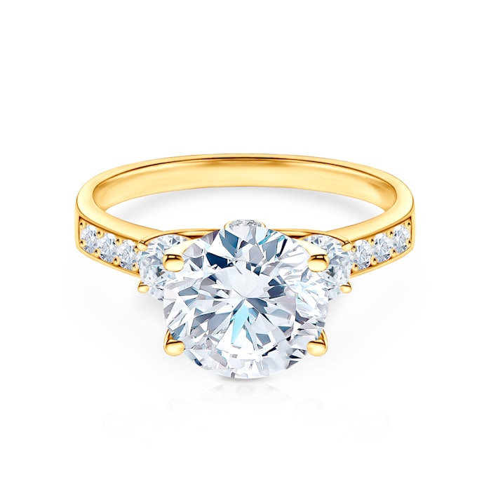 Pierścionek zaręczynowy Dream: złoty, diamenty