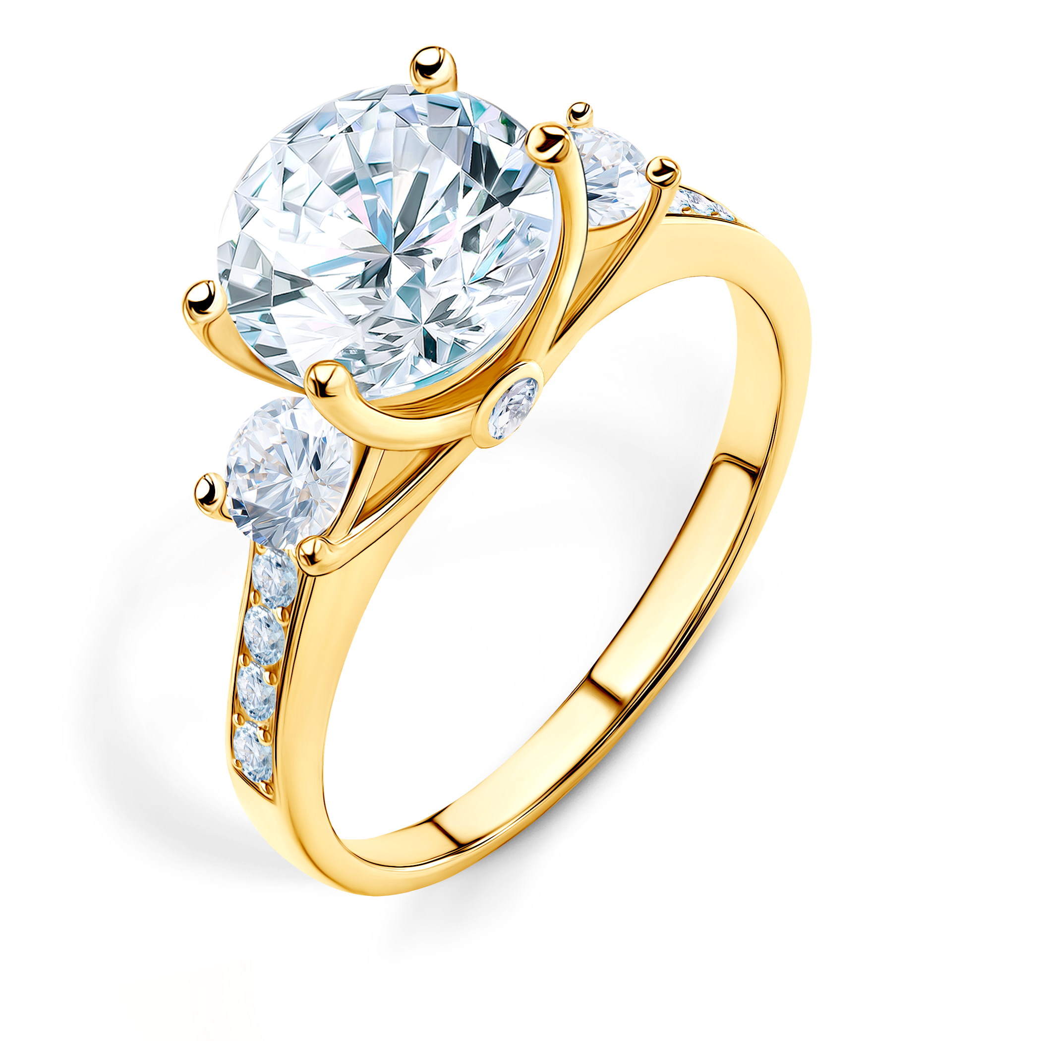 Pierścionek zaręczynowy Dream: złoty, diamenty 3 ct - 4