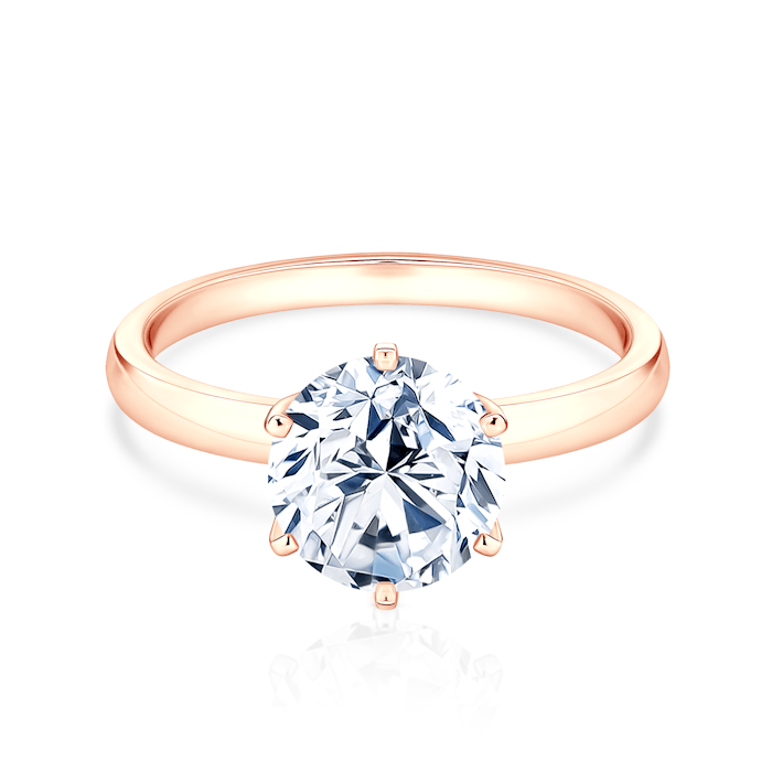 Zásnubní prsten SAVICKI: růžové zlato, diamant