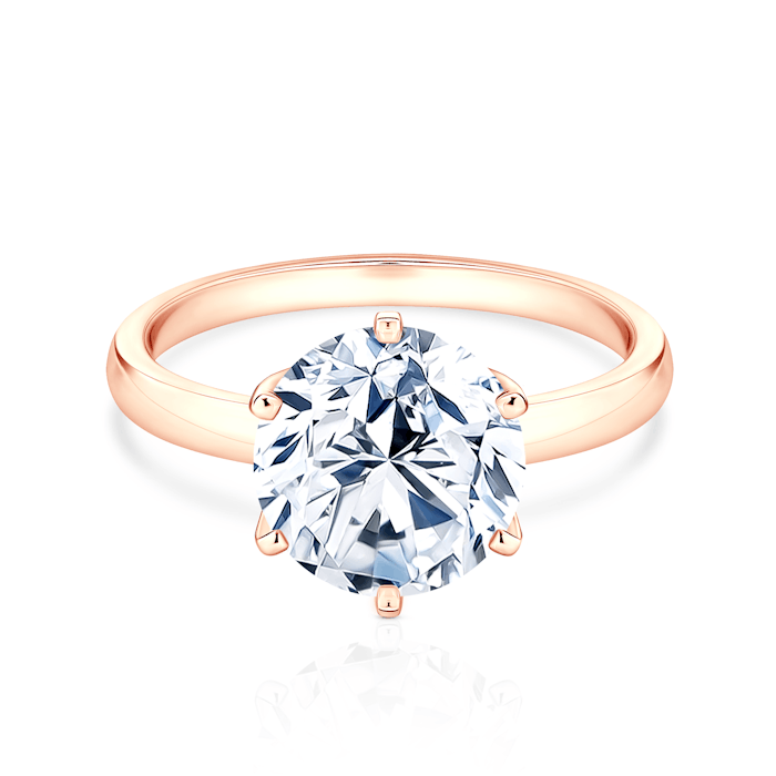 Zásnubní prsten SAVICKI: růžové zlato, diamant