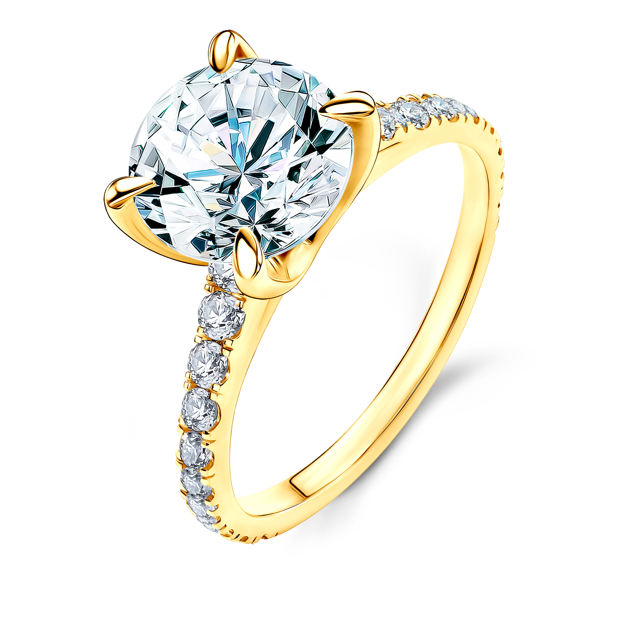 Pierścionek zaręczynowy Share Your Love: złoty, diamenty