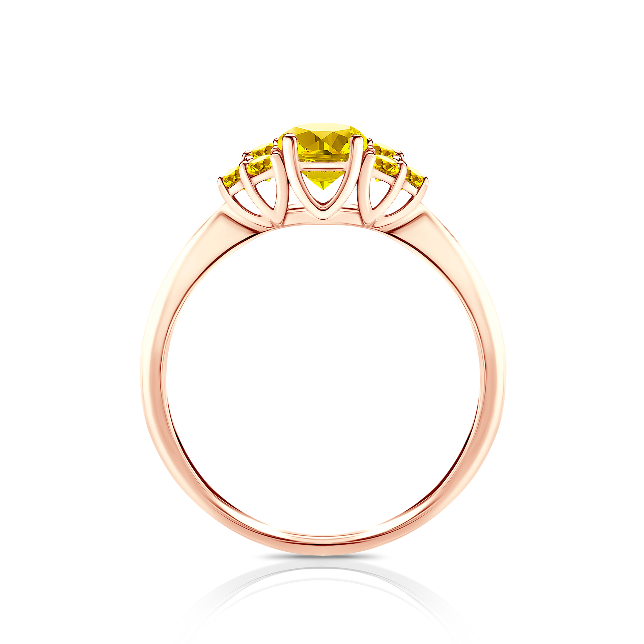 Pierścionek zaręczynowy Fairytale: różowe złoto, żółty szafir - 3