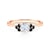 Zásnubní prsten Fairytale: růžové zlato, bílý safír, černé diamanty