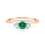 Zásnubní prsten Fairytale: růžové zlato, smaragd, bílé safíry